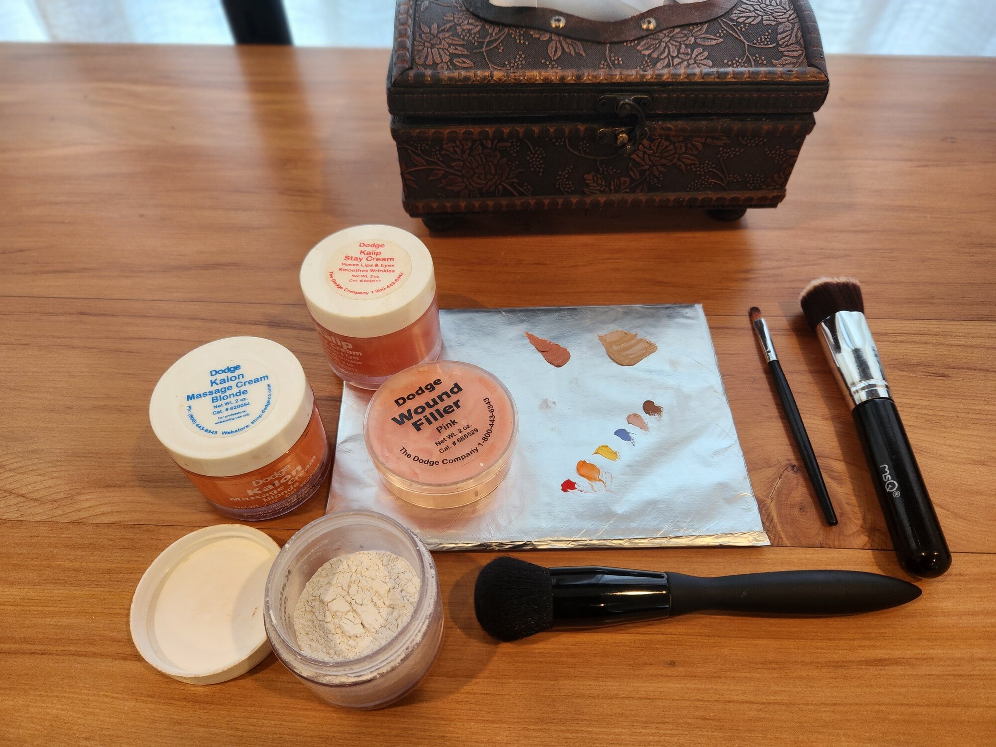 Mortuary makeup used by Elise Williams, a funeral director with Hope Funerals in Tauranga, when preparing bodies for family viewings.