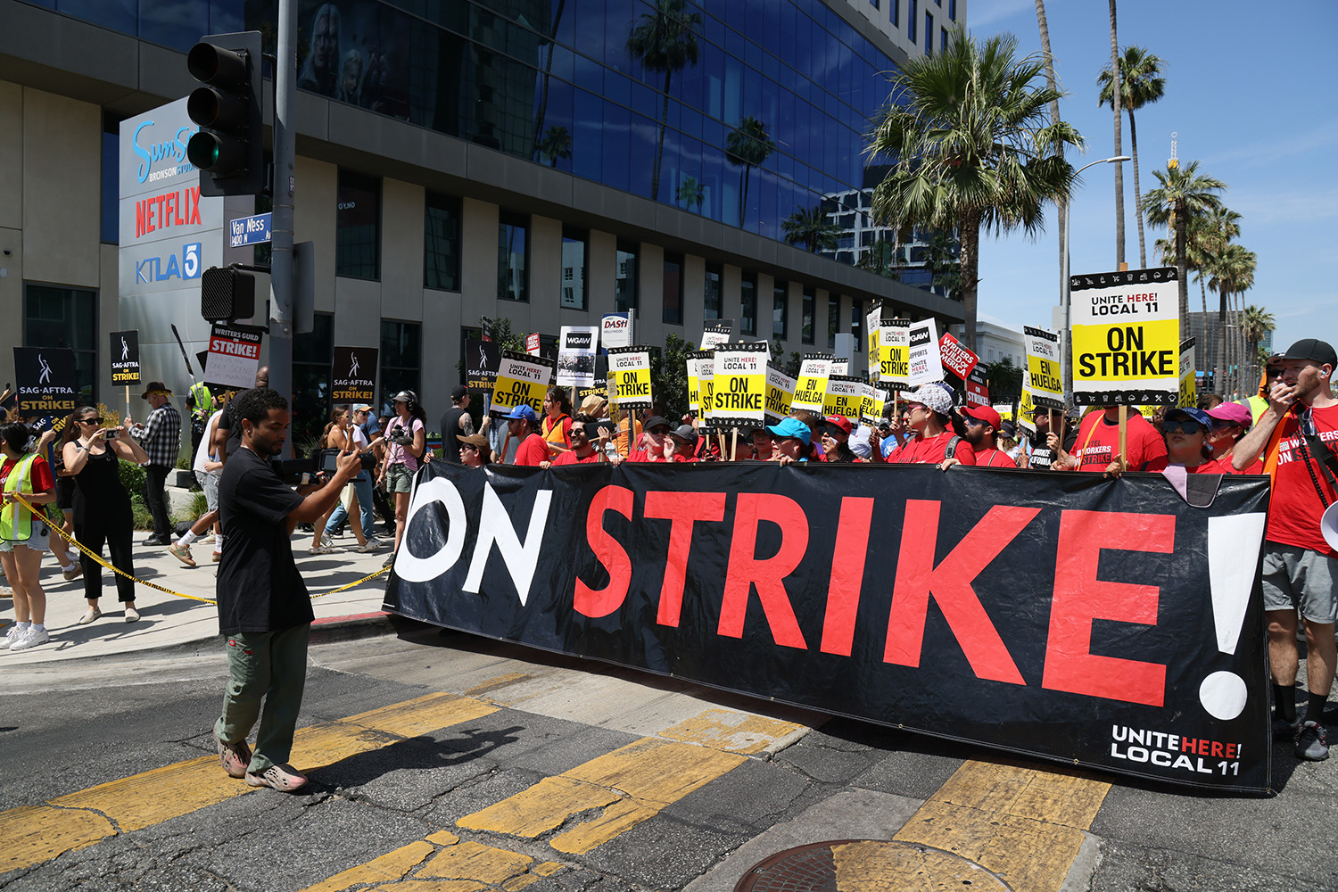 Three writers have refused deals to return now that the WGA strike order has been lifted. Photo / Rodin Eckenroth, Getty Images