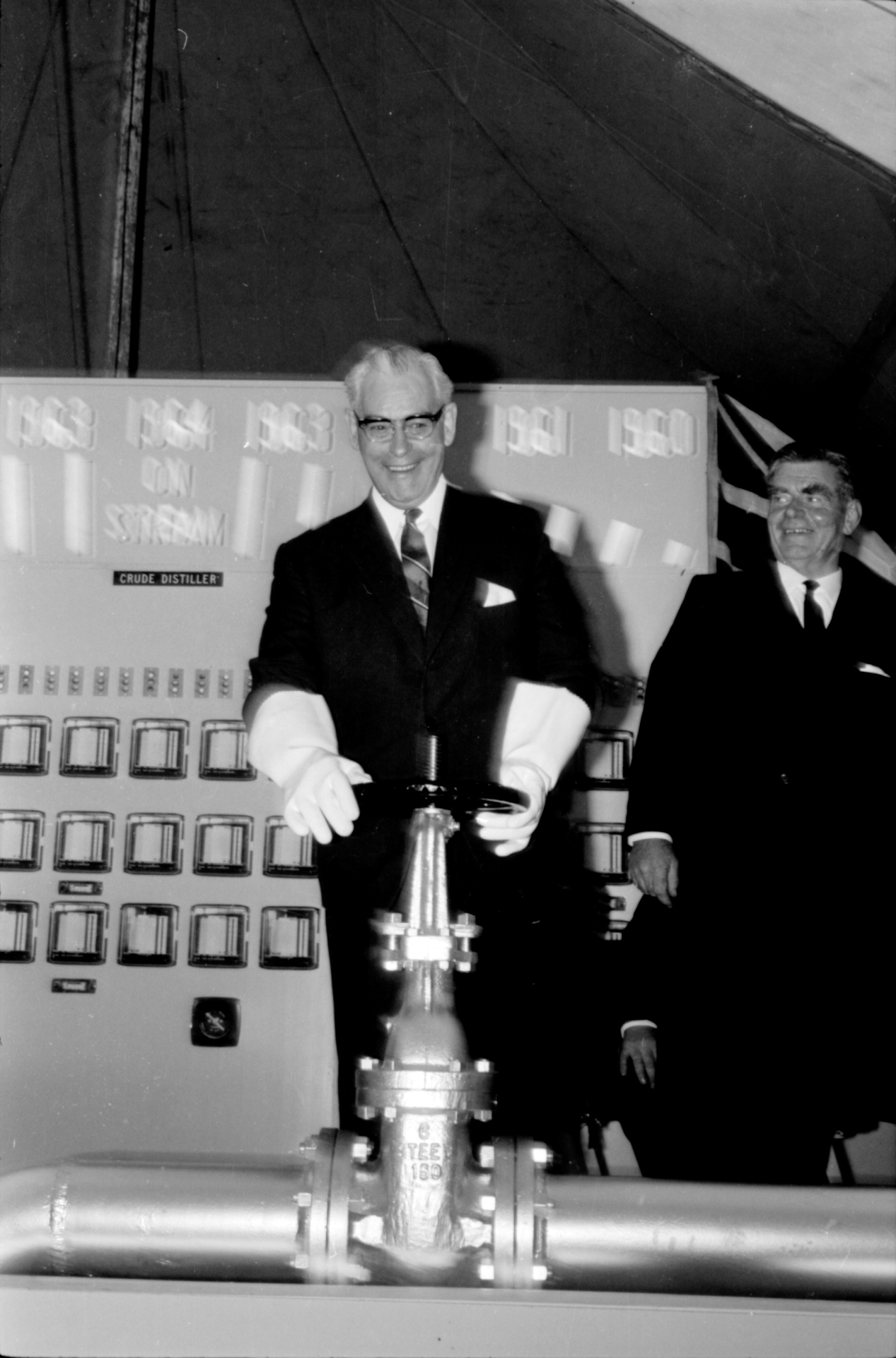Prime Minister Keith Holyoake opening the Marsden Pt oil refinery on May 30, 1964. Photo / NZME