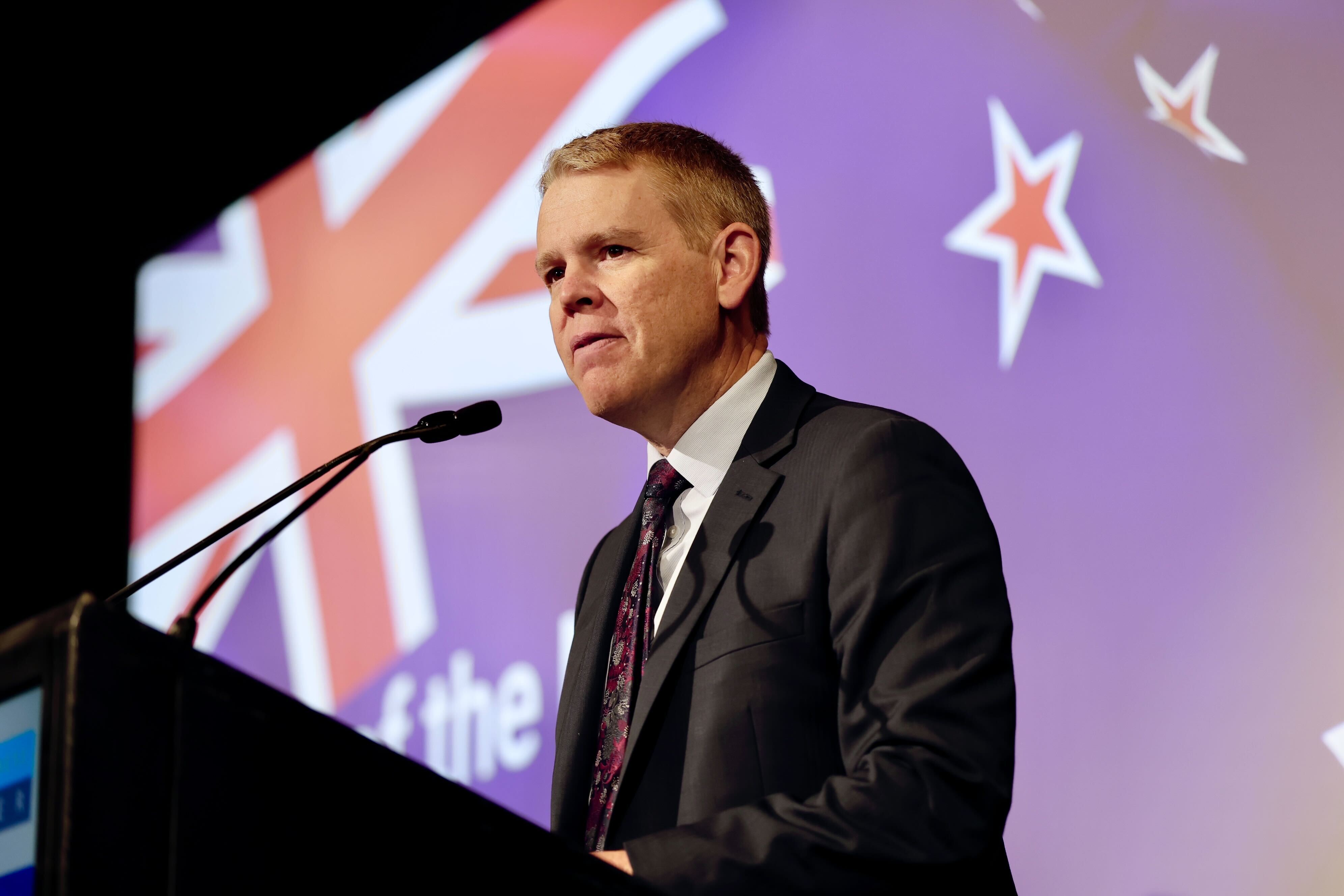 Labour leader Chris Hipkins gave the address to members of the Auckland Business Chamber. Photo / Dean Purcell