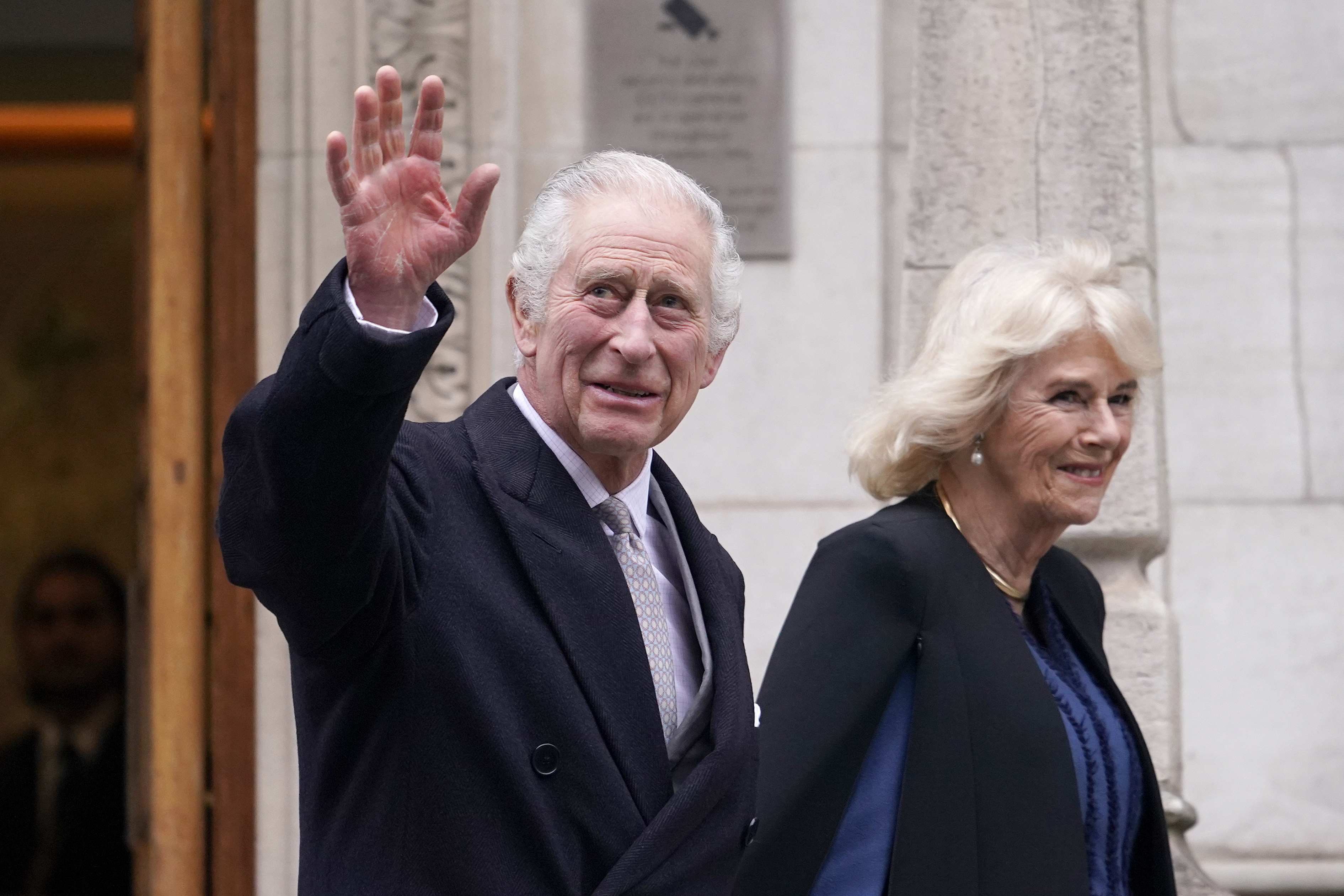 King Charles and Queen Camilla leave The London Clinic in central London. Photo / AP