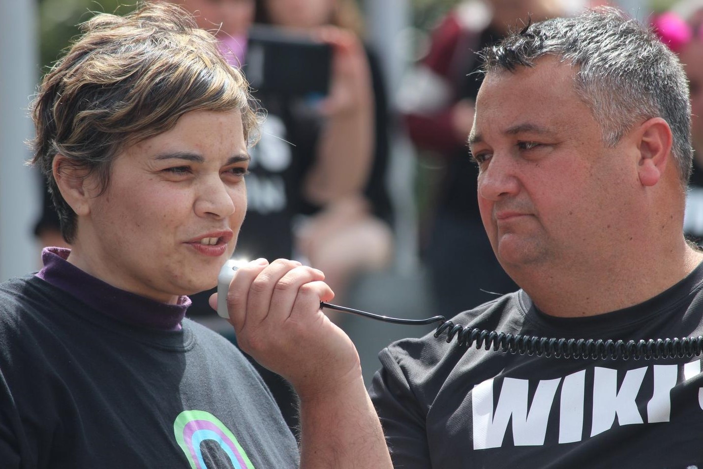 Malcolm and Wiki Mulholland protesting over Pharmac funding of cancer drugs. Photo / Supplied