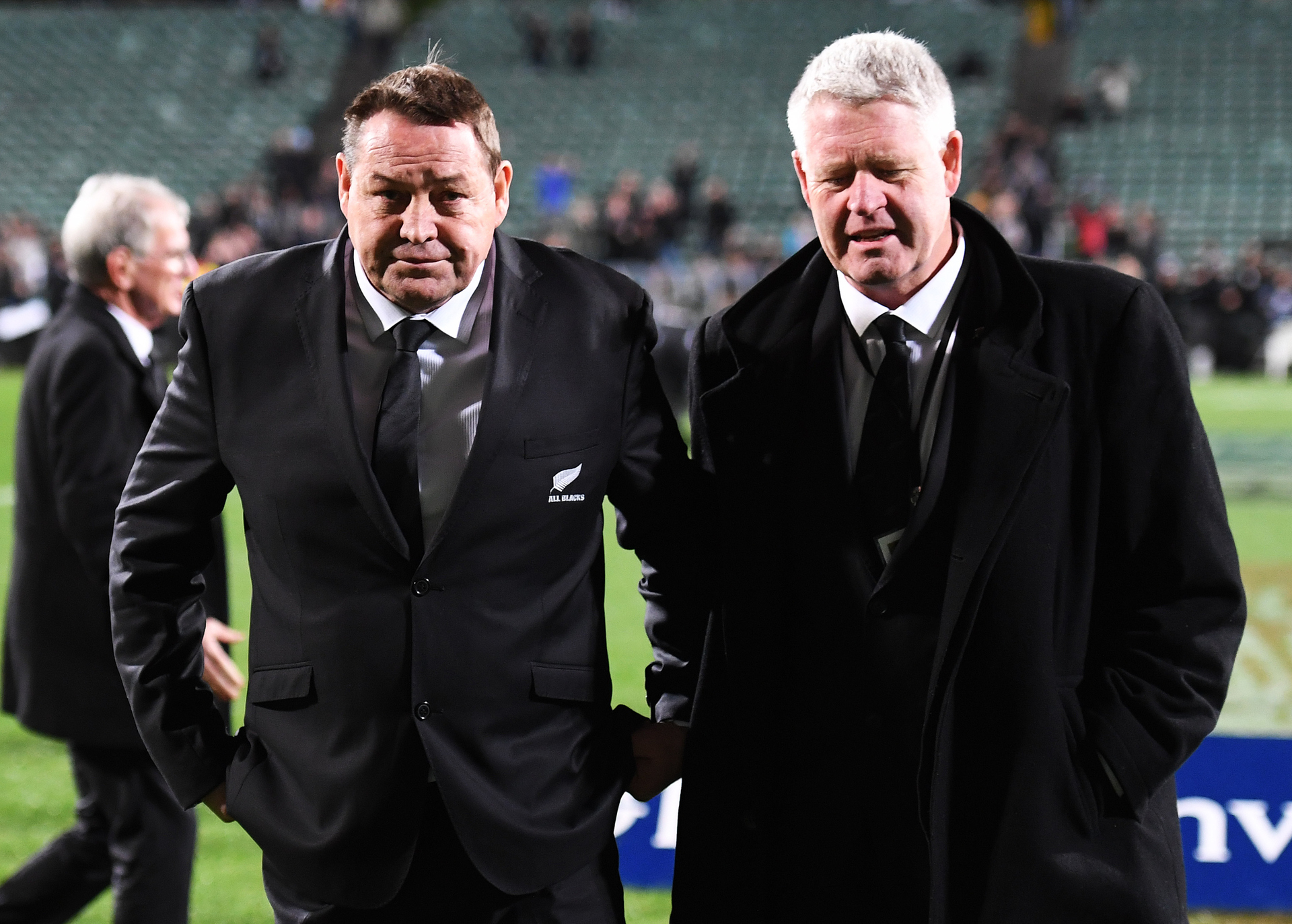 Steve Hansen has enjoyed a close relationship with New Zealand Rugby chief executive Steve Tew for a number of years. Photo / Photosport
