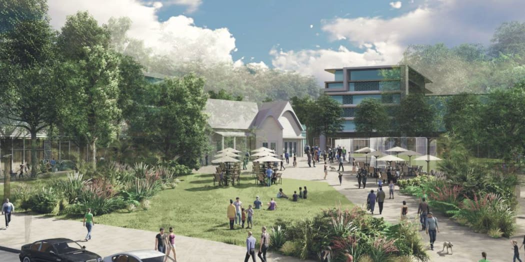 Flanagan homestead shown relocated in plans by Kiwi for Drury East. Photo / Kiwi Property Group