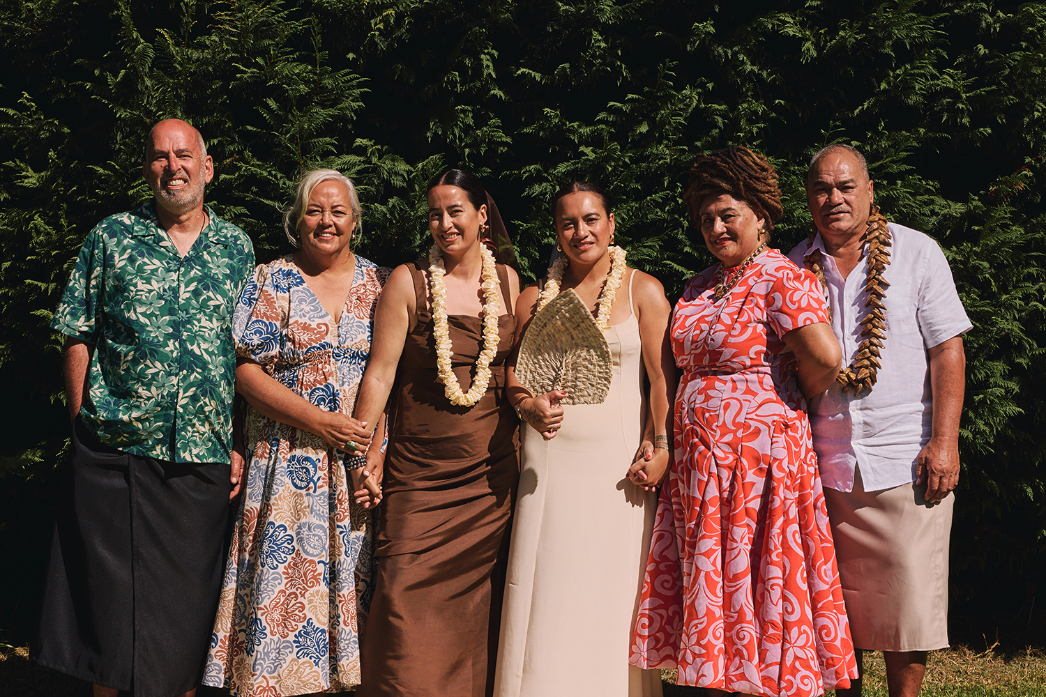 Parents of Keva and Deirdre — Malcolm and Melanie Rands, left, and Evelyn and Joe Stanley — were integral to their wedding day. Photo / Apela Bell