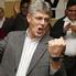 No Vote petition organiser Larry Baldock celebrates in Auckland last night after the results were announced. Photo / Kenny Rodger