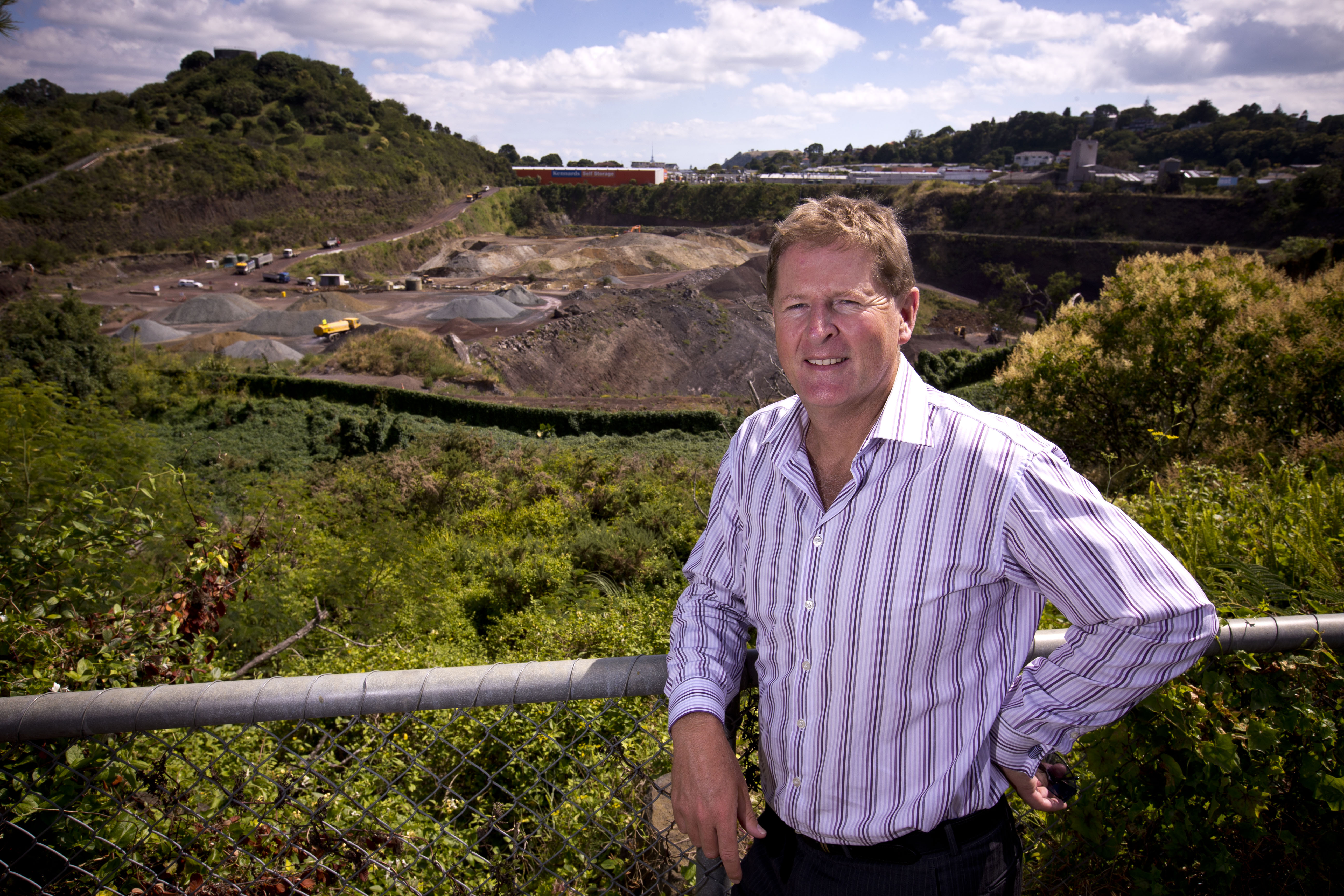 Back then - Bernie Chote, Fletcher Development's general manager, at the Three Kings Quarry in Auckland last decade. Photo / Dean Purcell