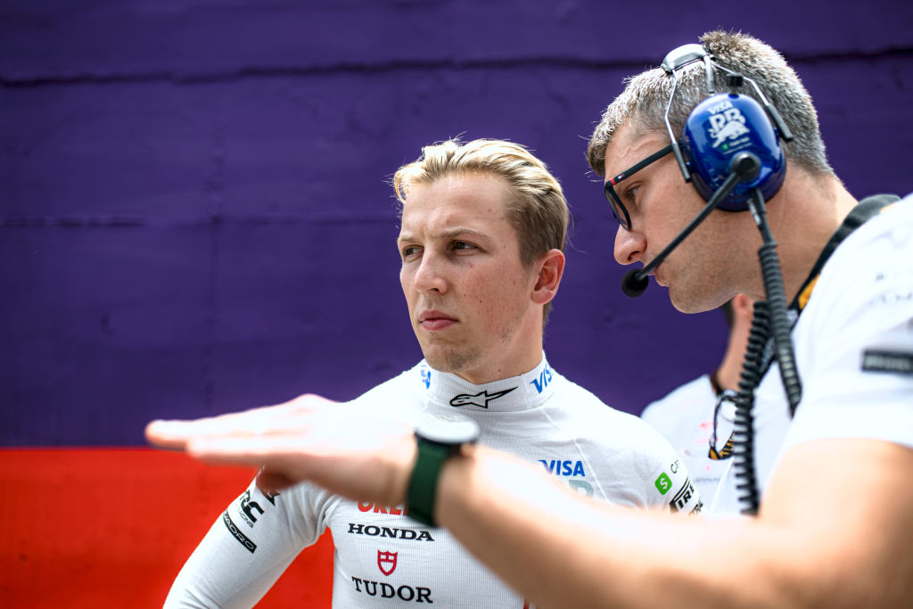 Liam Lawson and Pierre Hamelin at the Brazilian Grand Prix. Photo / Getty Images