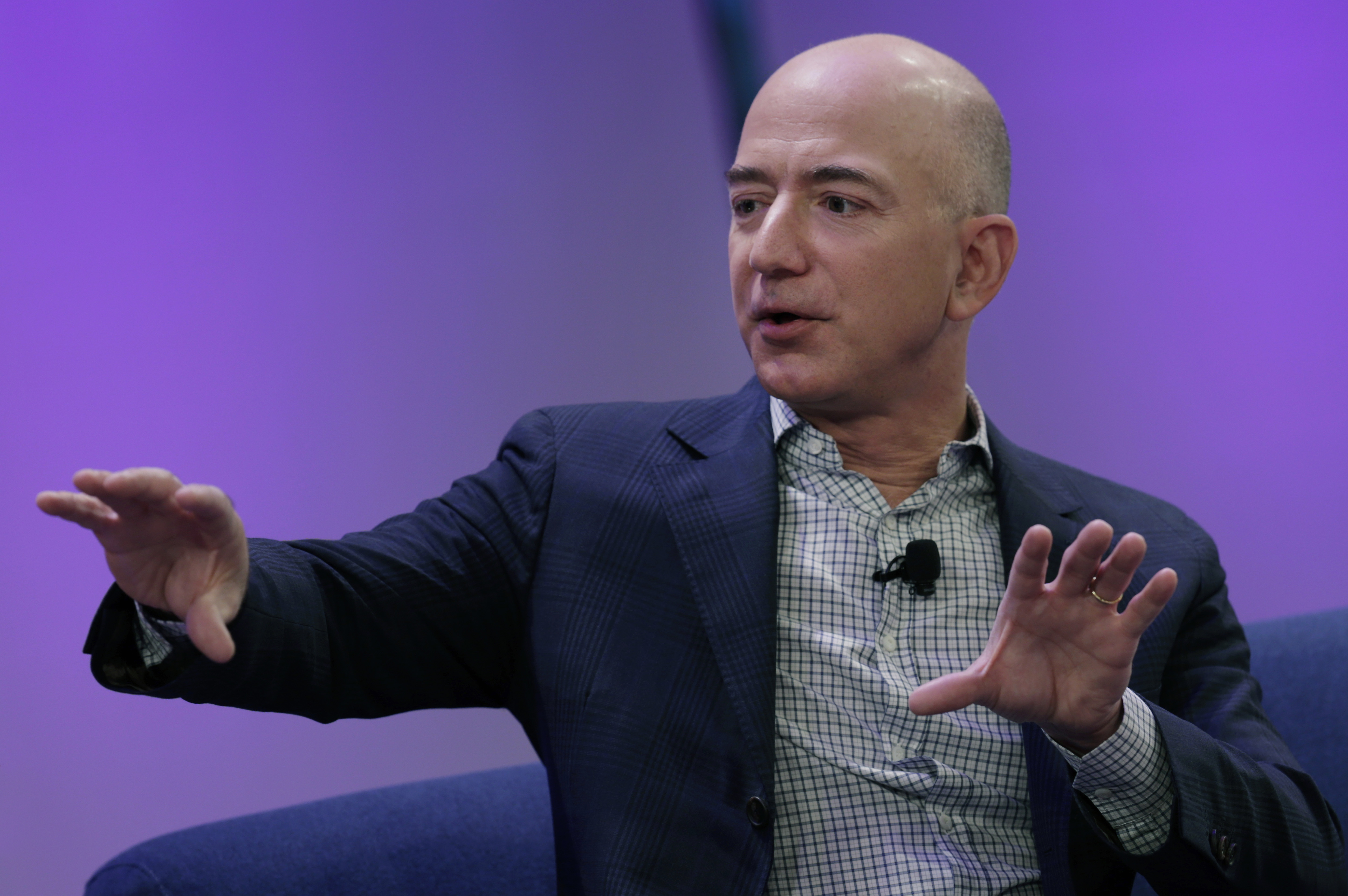 Jeff Bezos' fortune has surpassed that Bill Gates' peak in 1999. Photo/File.