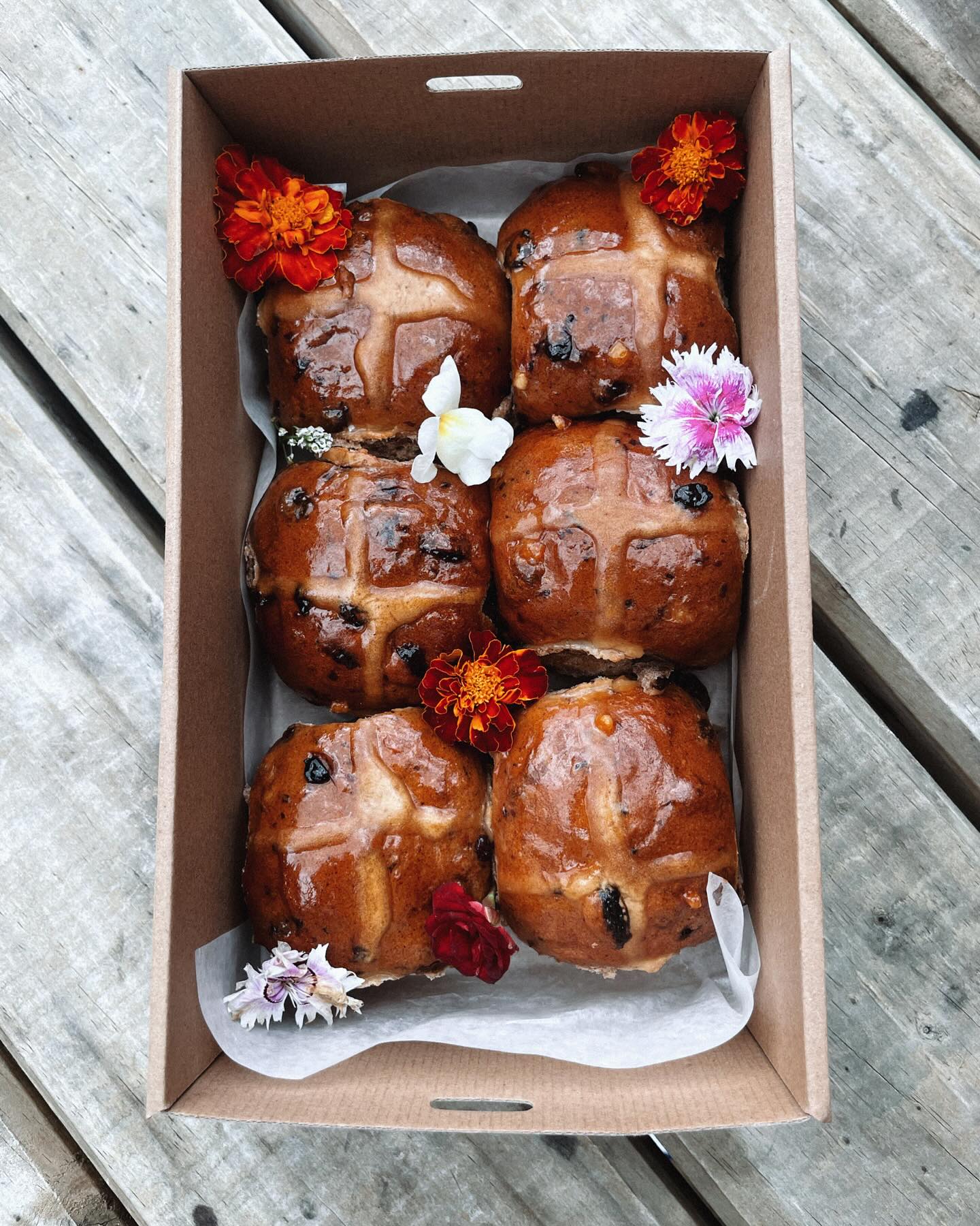 Scratch Bakery's hot cross buns. Photo / Instagram, @scratchbakersnz