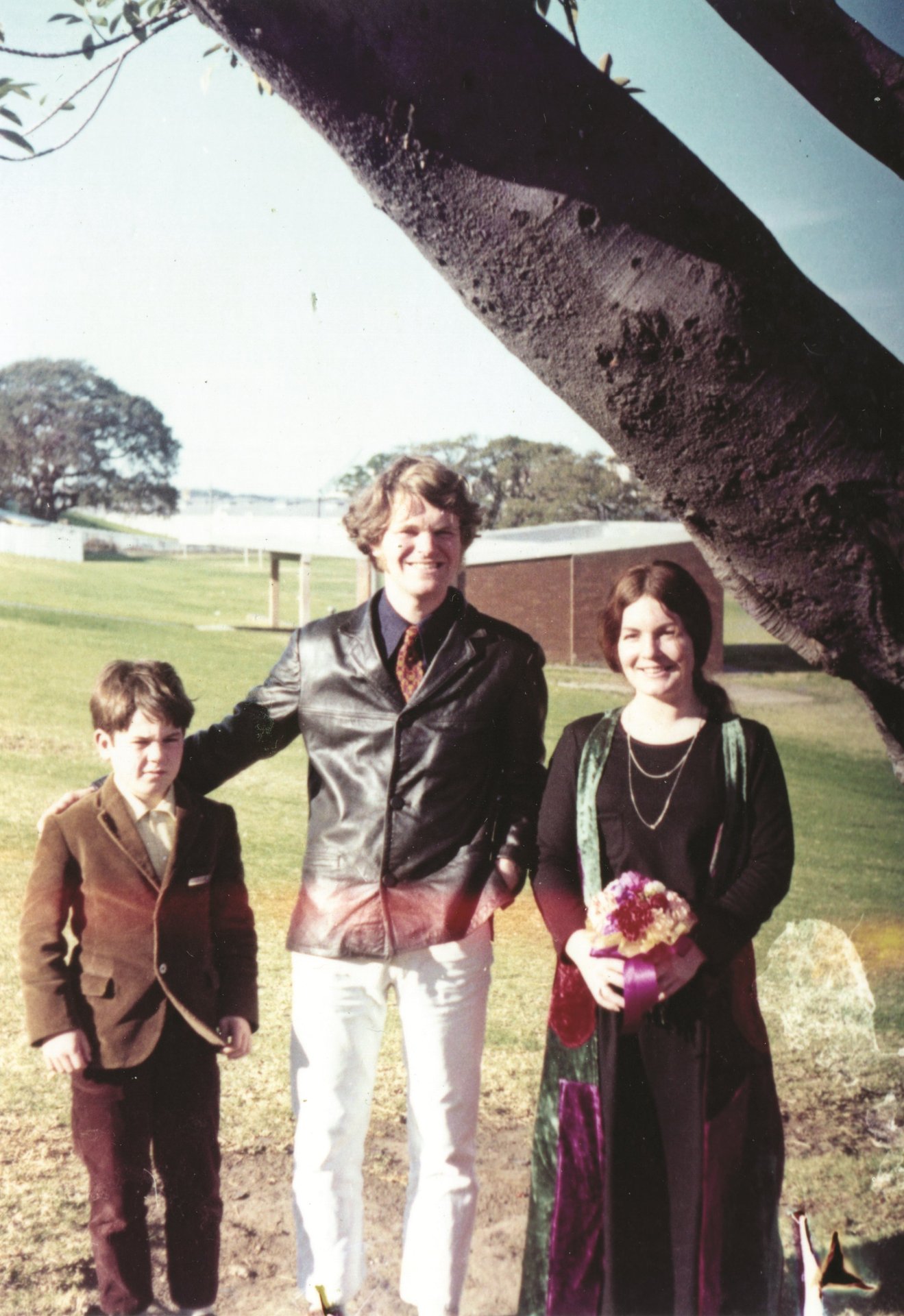With son Andrew at her wedding to James Ross in 1970.