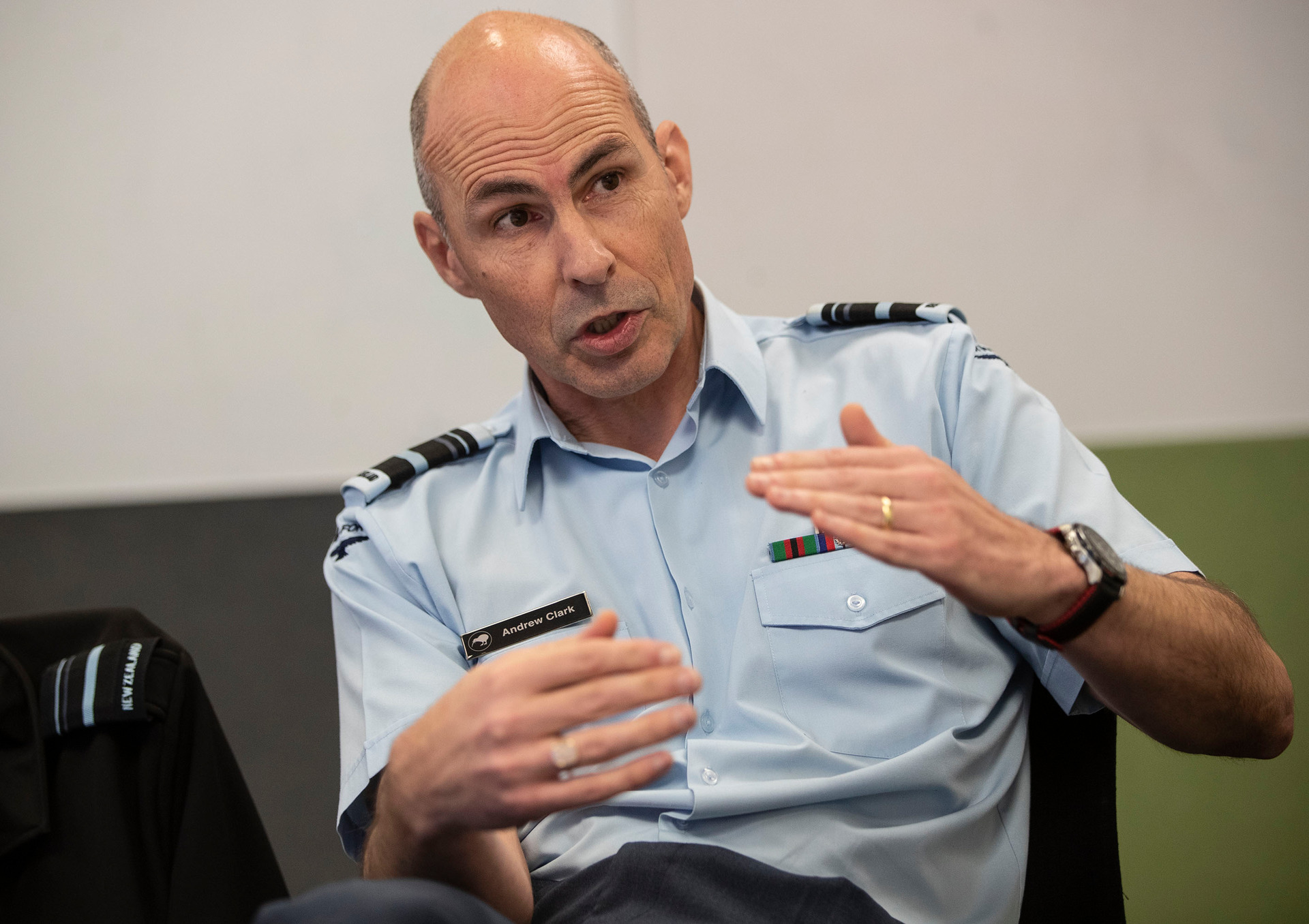 Air Vice-Marshal Andrew Clark who is the Chief of Air Force, RNZAF, pictured in Auckland as he talks about the challenges in the report on Operation Respect. Photo / Peter Meecham