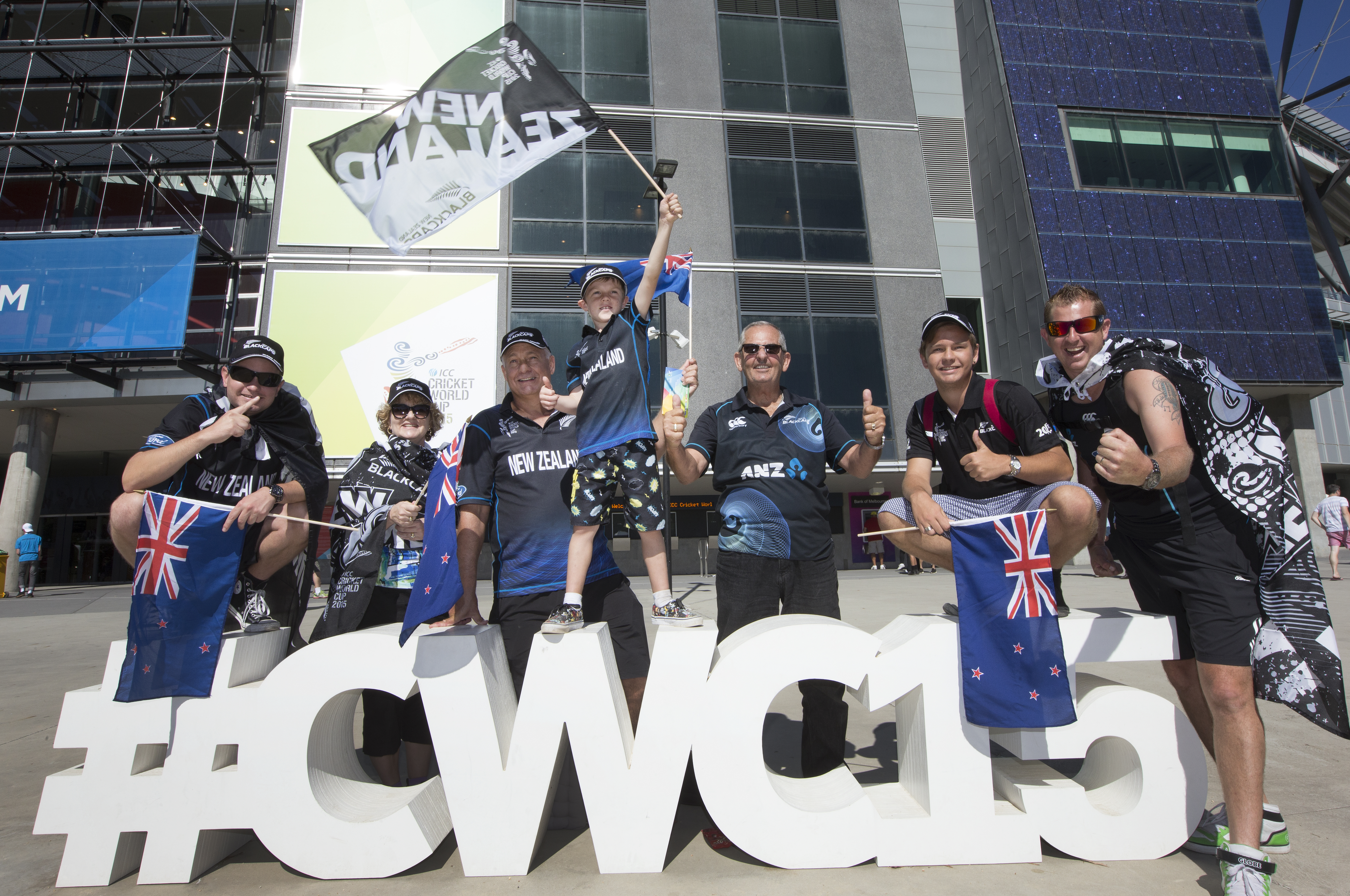 Victory awaits! Flying the flag for the Black Caps. 
