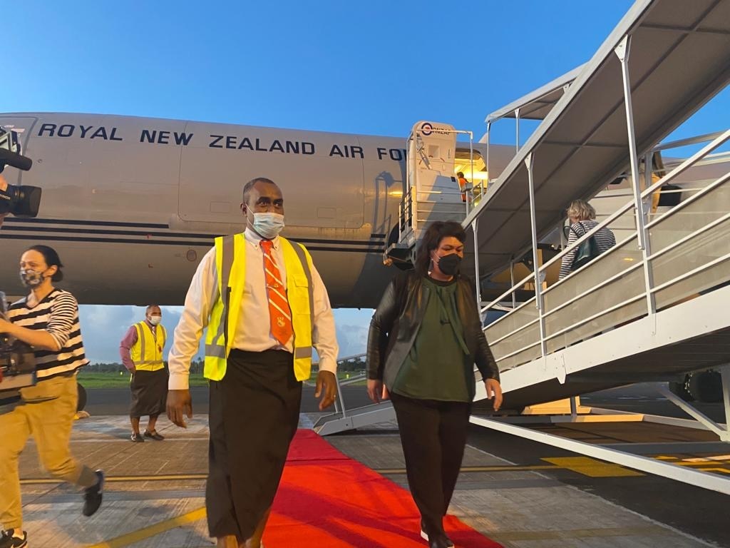 Foreign Minister Nanaia Mahuta arriving in Suva on Monday ahead of the Pacific Islands Forum. Photo / Aaron Dahmen