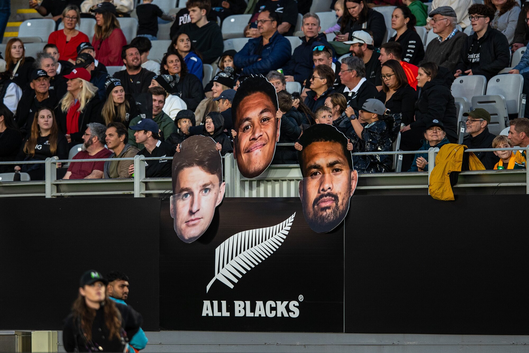 Fans enjoy the sight of the All Blacks stars at Eden Park. Photo / Alyse Wright