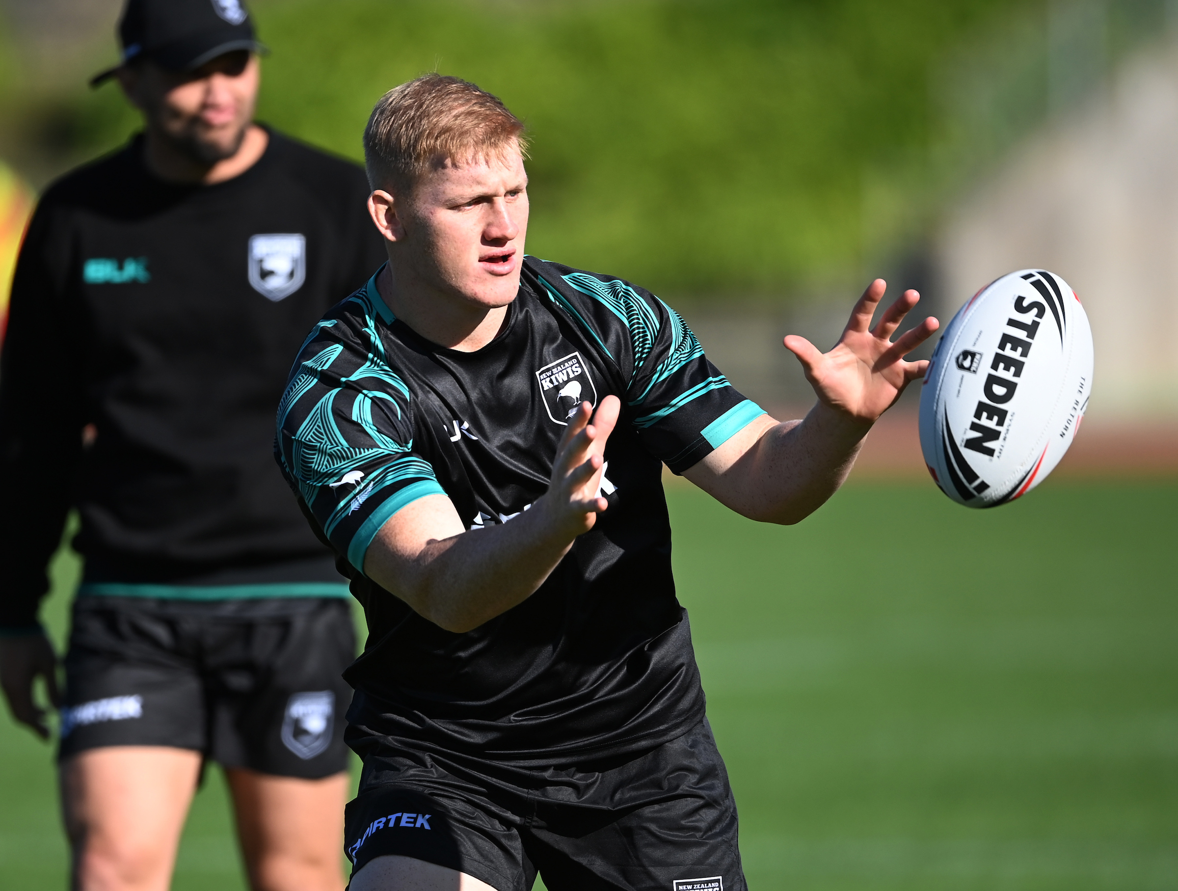 Griffin Neame training with the Kiwis. © Photo: Andrew Cornaga / www.photosport.co.nz
