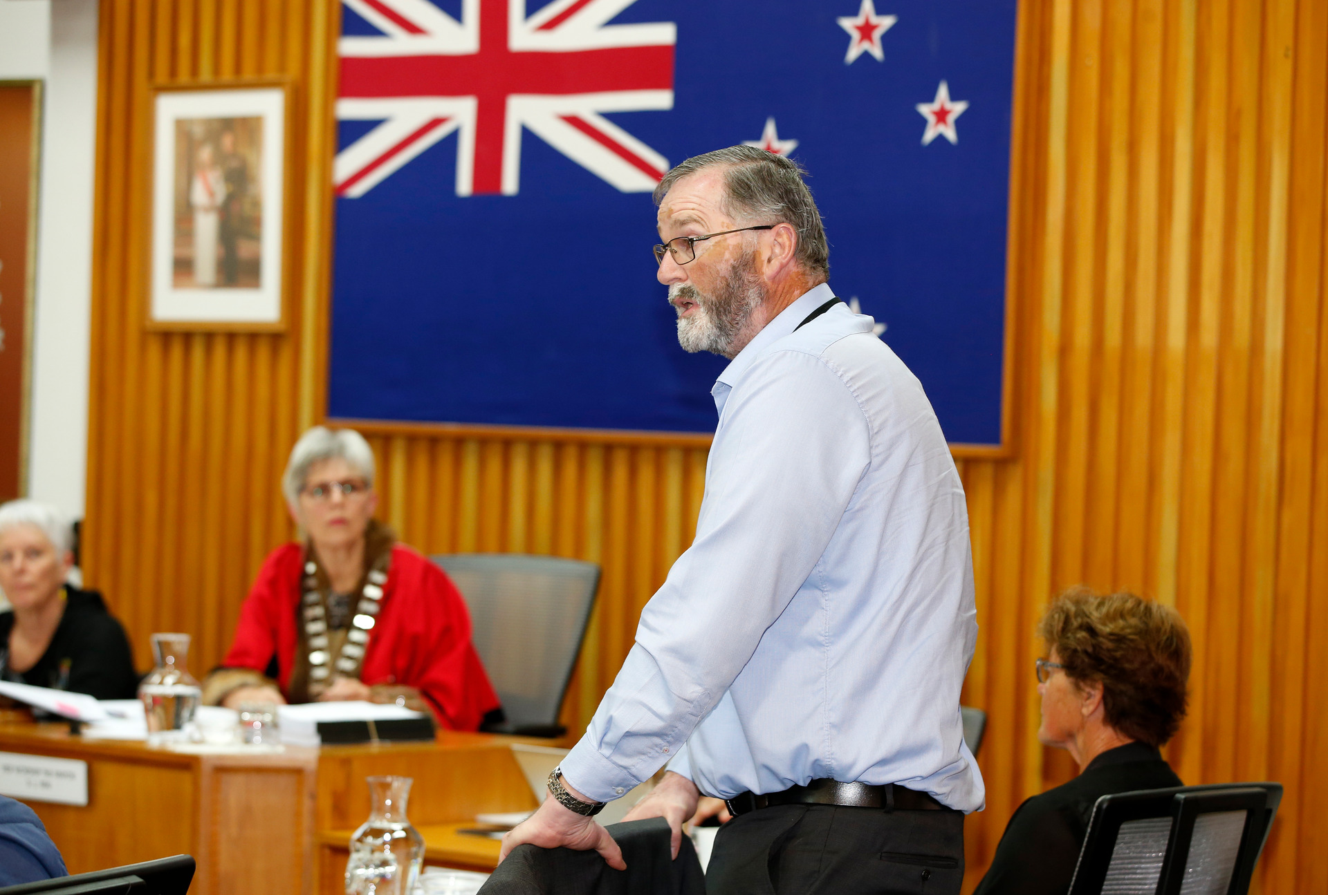 WDC councillor Ken Couper speaks in favour of Māori wards at the Whangārei District Council meeting. Photo / Michael Cunningham