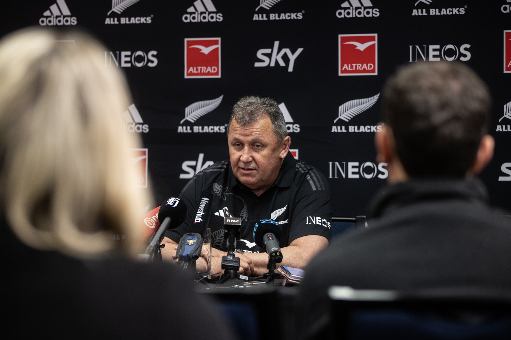 Ian Foster's relationship with the media wasn't always a positive one, including when sections of it were pushing for Scott Robertson to replace him. Photo / George Heard