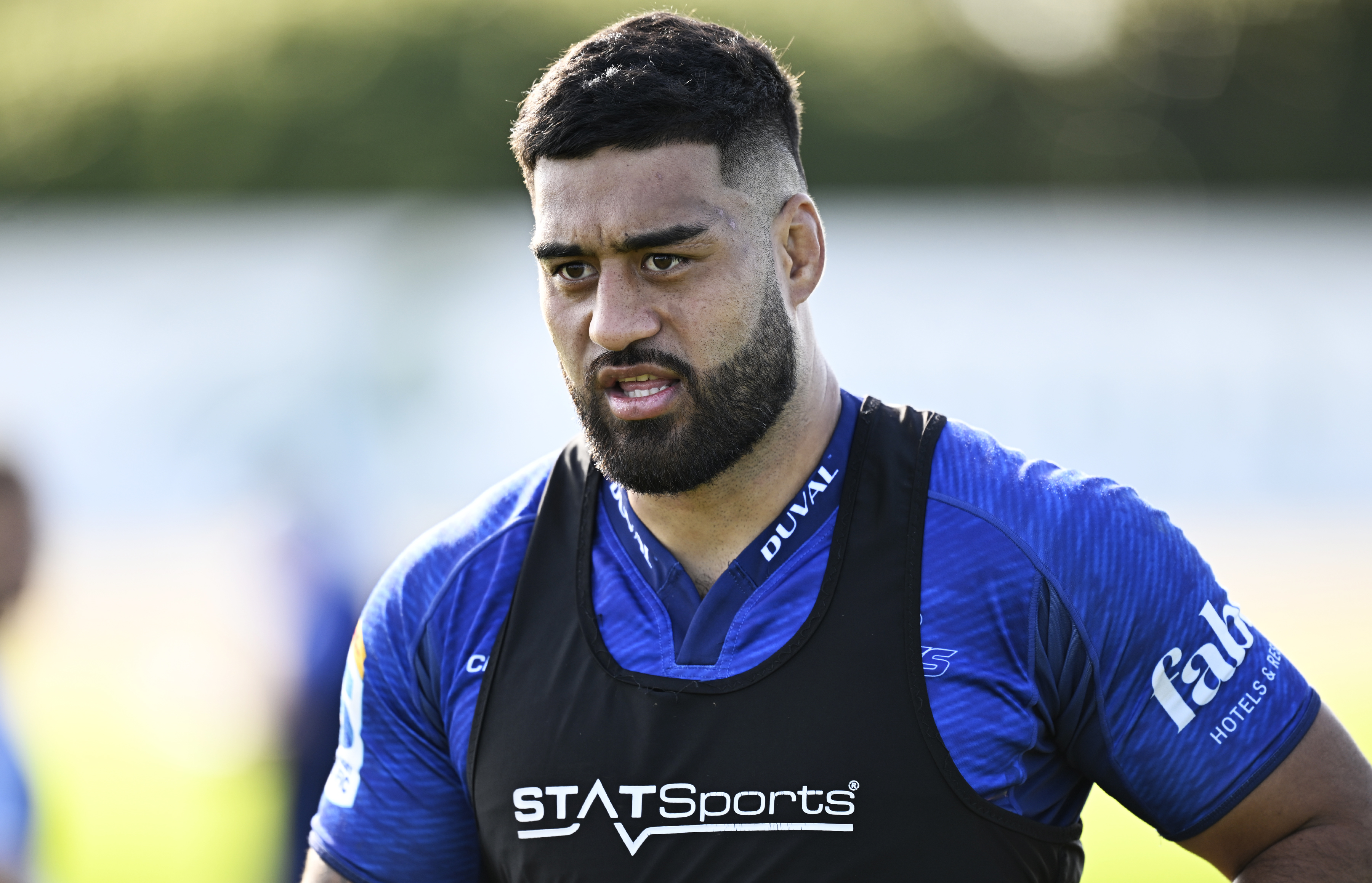 Akira Ioane during one of his final training sessions with the Blues before taking up a contract overseas. Photo / Photosport