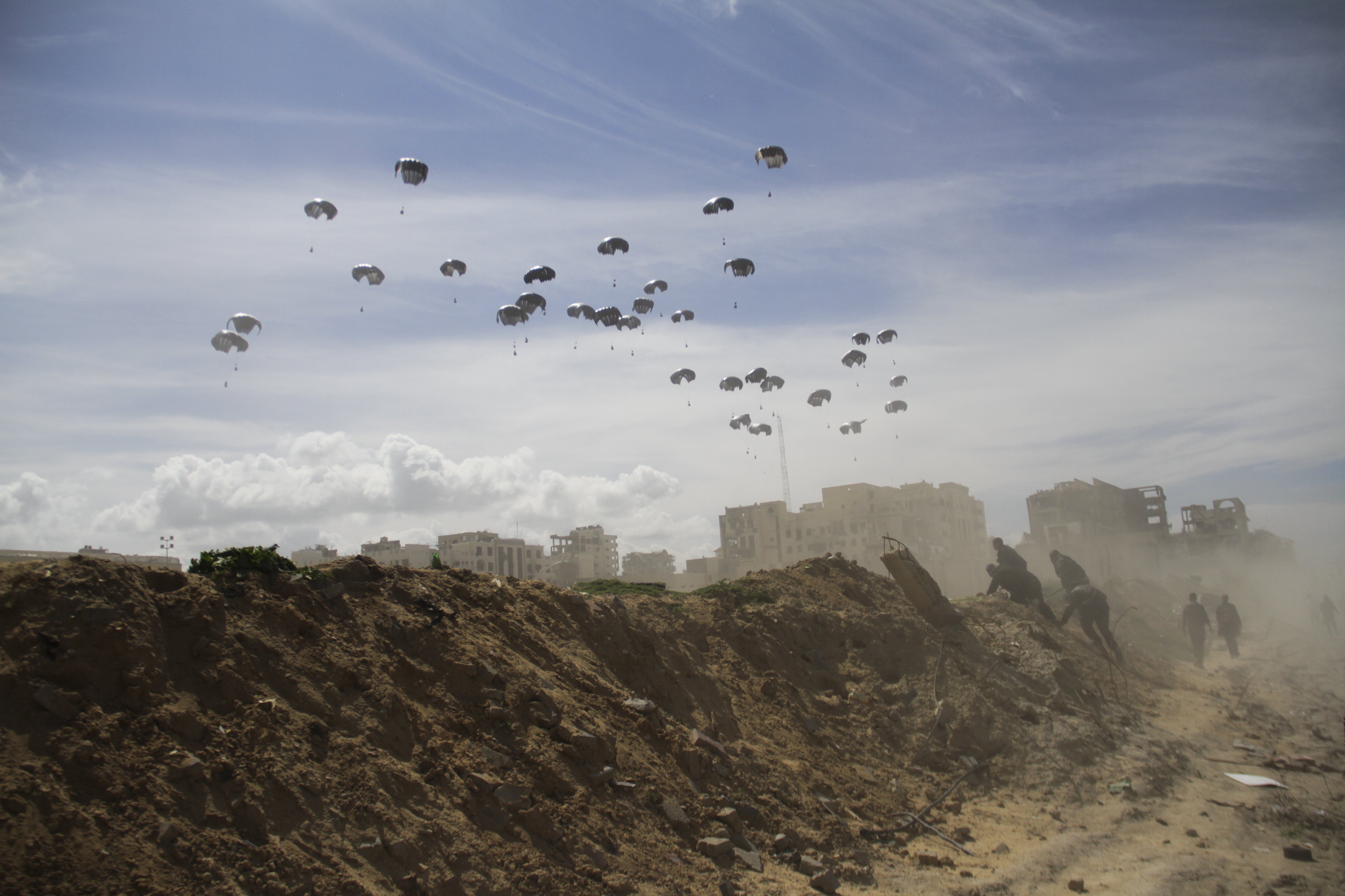 United States Air Force drops humanitarian aid to Palestinians in Gaza City, Gaza Strip. Photo / AP