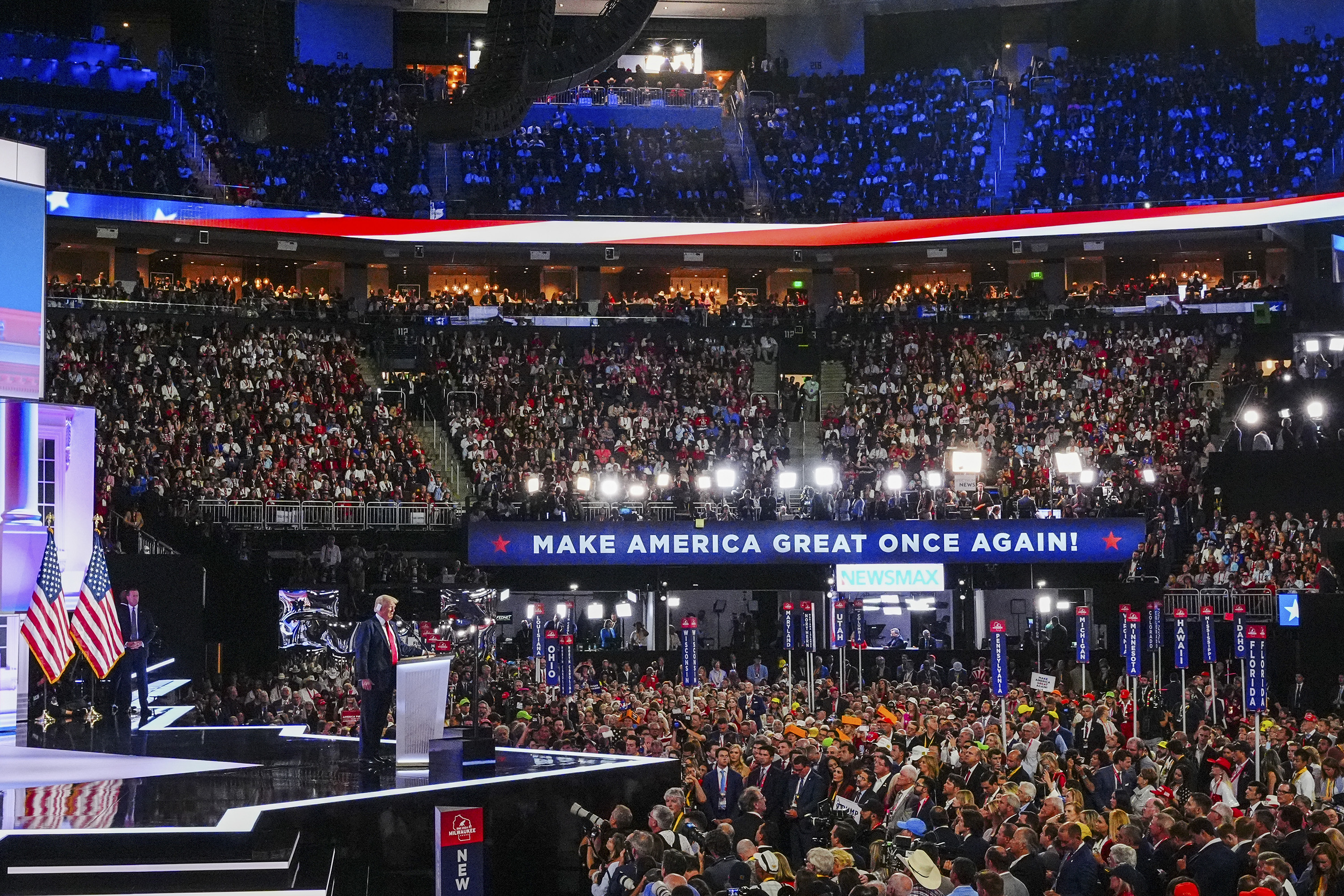 An assassination attempt against Trump happened just days before he took the stage in July at the Republican National Convention in Milwaukee. Photo / Jamie Kelter Davis, The New York Times