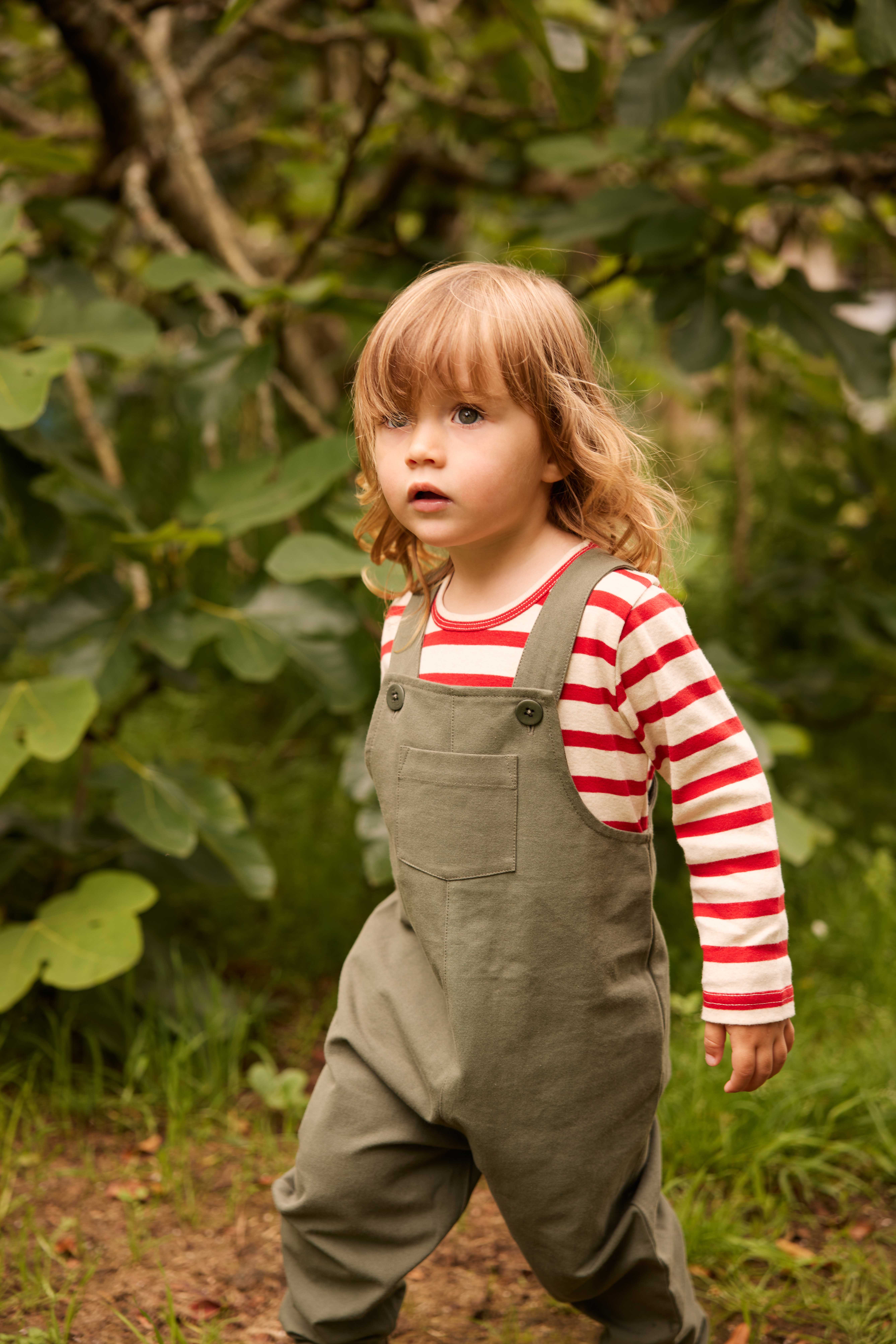 A Nature Baby campaign, featuring the longe-sleeve River tee and a pair of Tucker overalls. Photo / Supplied