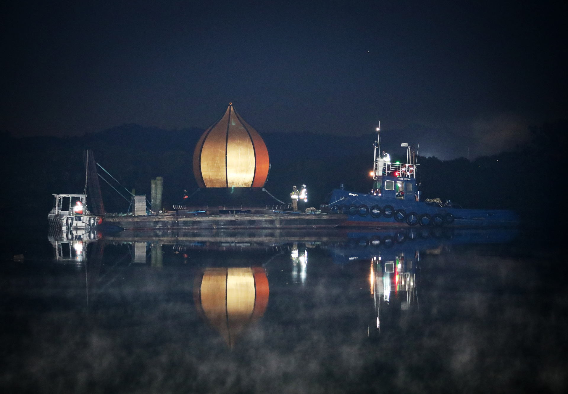 The cupola arriving at the Whangārei Town Basin. Photo / Michael Cunningham