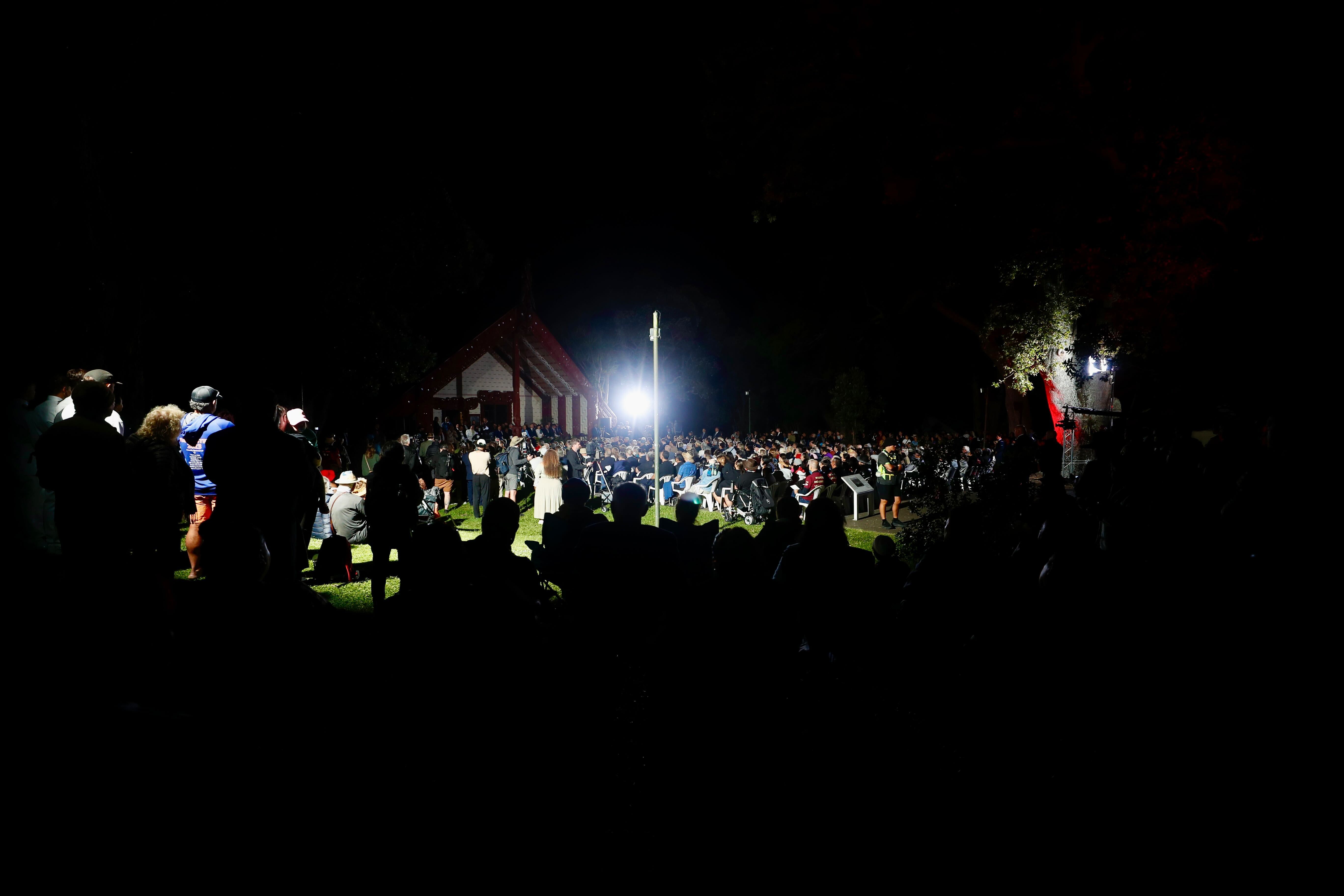Thousands filled the Upper Treaty Grounds for the Waitangi Day dawn service. Photo / Dean Purcell