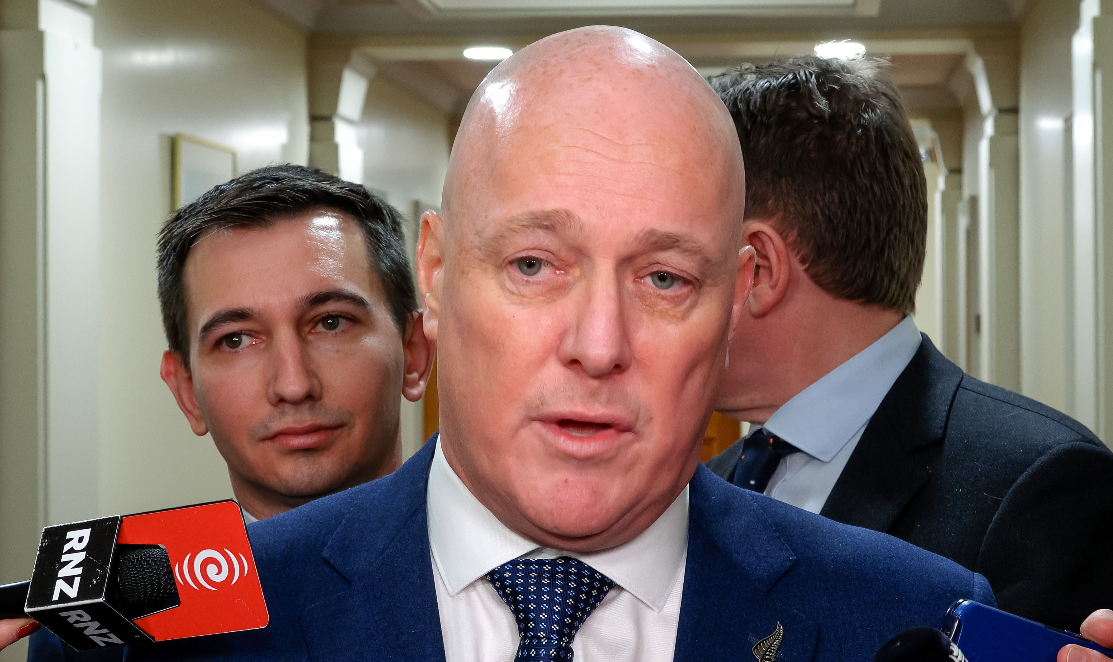 National leader Christopher Luxon plans to ban the use of cellphones in schools. Photo / Mark Mitchell