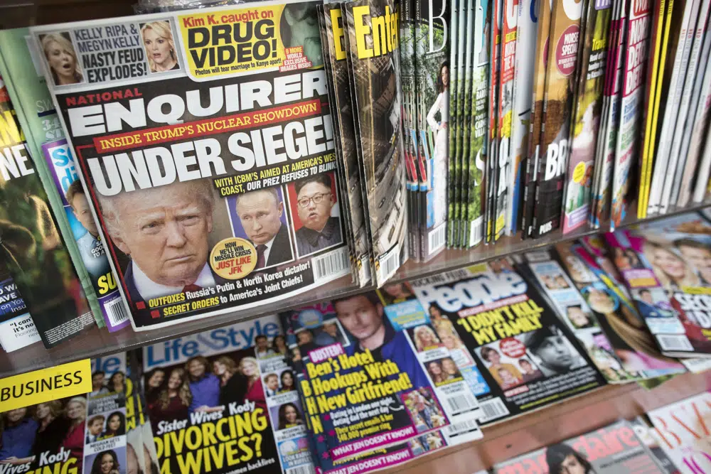 VVIP Ventures is buying the US and UK editions of the National Enquirer, the tabloid that engaged in “catch-and-kill” practices to bury stories about Donald Trump during his presidential campaign. Photo / AP