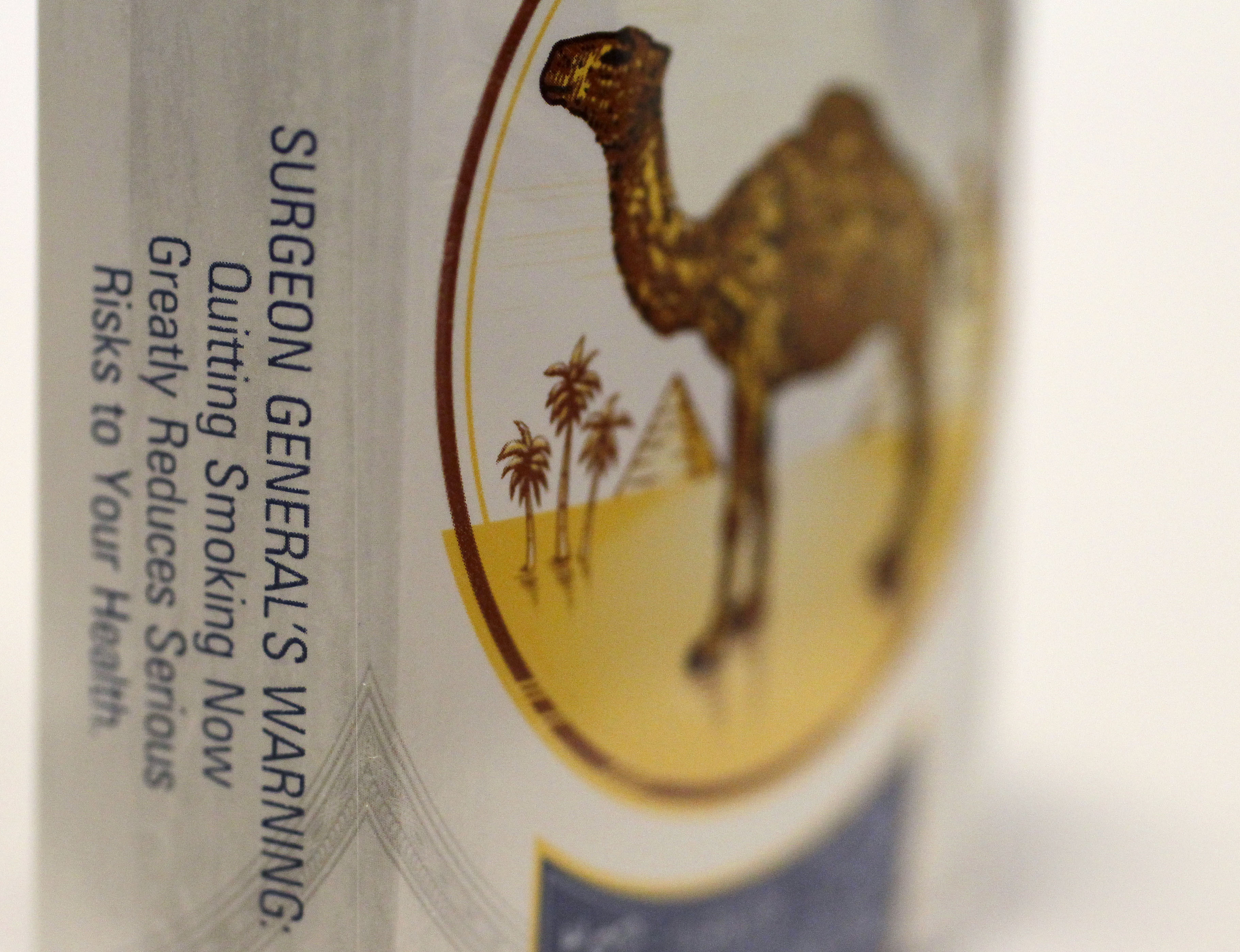 A surgeon general's warning on a pack of Camel cigarettes. Photo / Charles Rex Arbogast, File