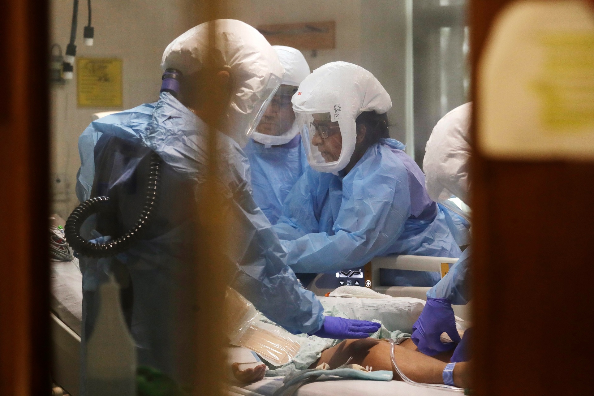 Medical staff work on a patient iat Harborview Medical Center in Seattle. Photo / AP