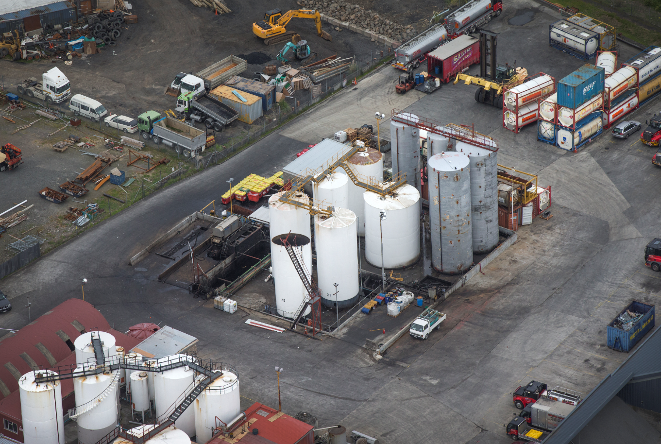 The tanks on which Jamey Lee Bowring was working in 2015. He was killed when fumes ignited. Photo / Nick Reed