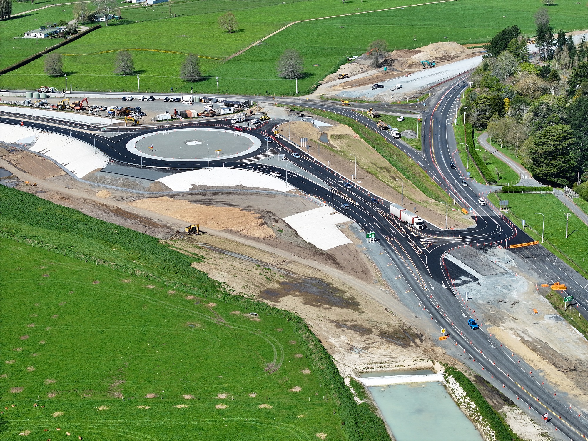The Piarere roundabout opened to traffic today. Photo / New Zealand Transport Agency Waka Kotahi