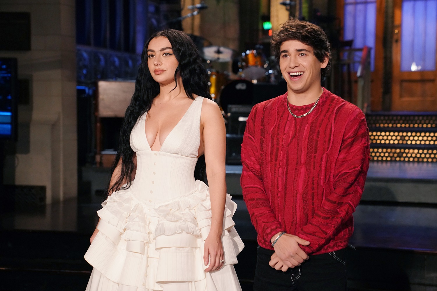 Charli XCX and Marcello Hernández on Saturday Night Live. Photo / Getty Images