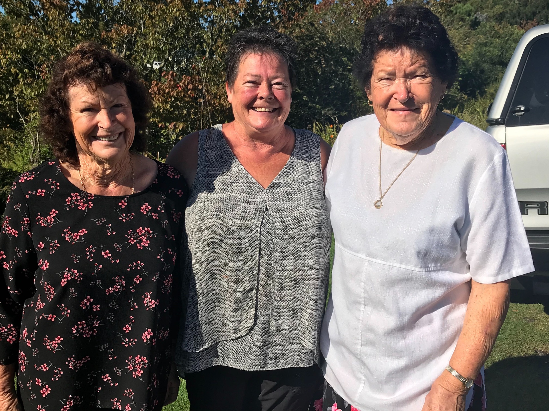 Janice Shepherd and Darlene Kelly, from Haruru, and Alison Harrison, from Kawakawa, had to be evacuated after going to Pak'n Save Whangārei to do their shopping yesterday. Photo / Karina Cooper
