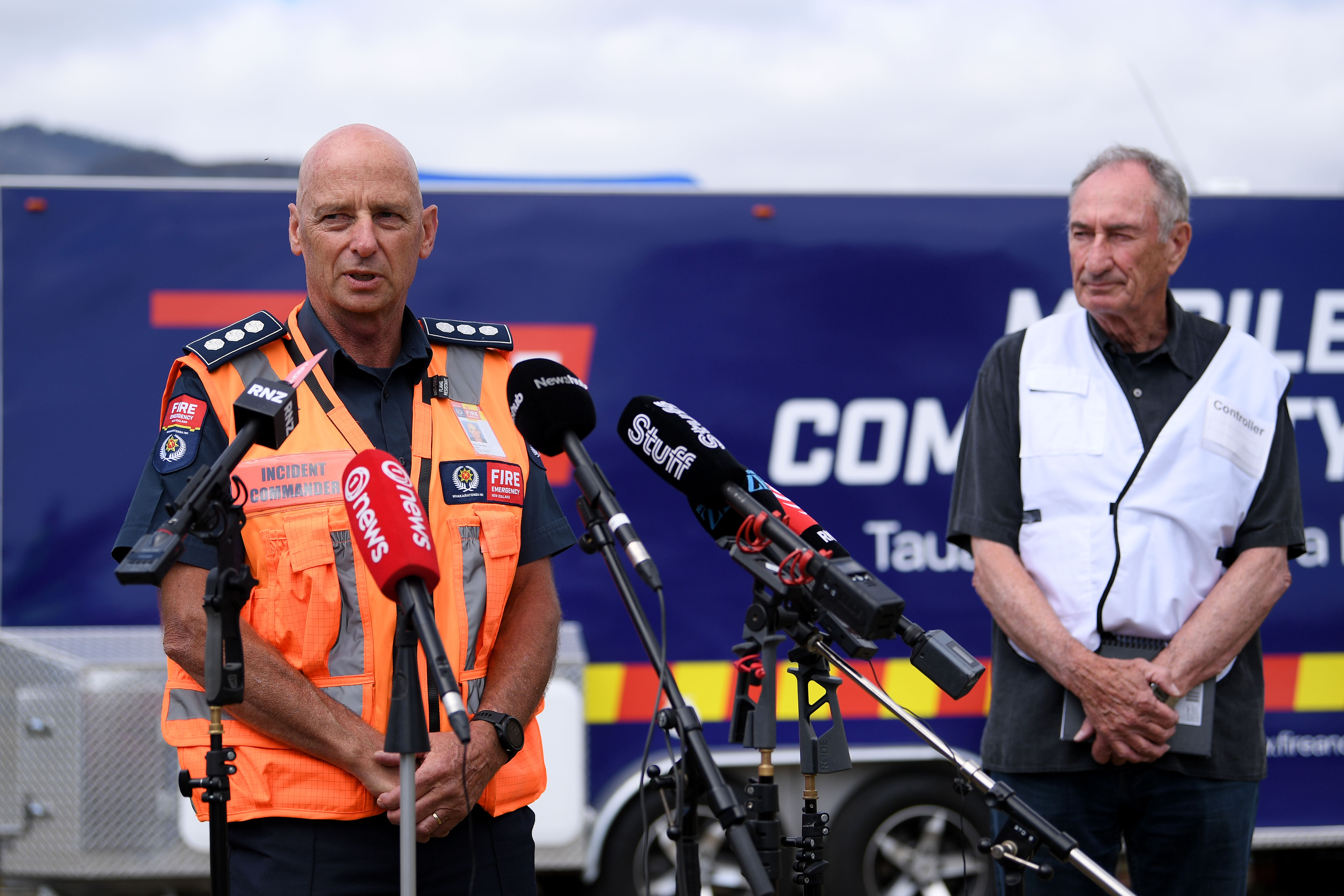 Fire and Emergency incident commander Steve Kennedy says firefighters are working to dampen hotspots. Photo / Joe Allison