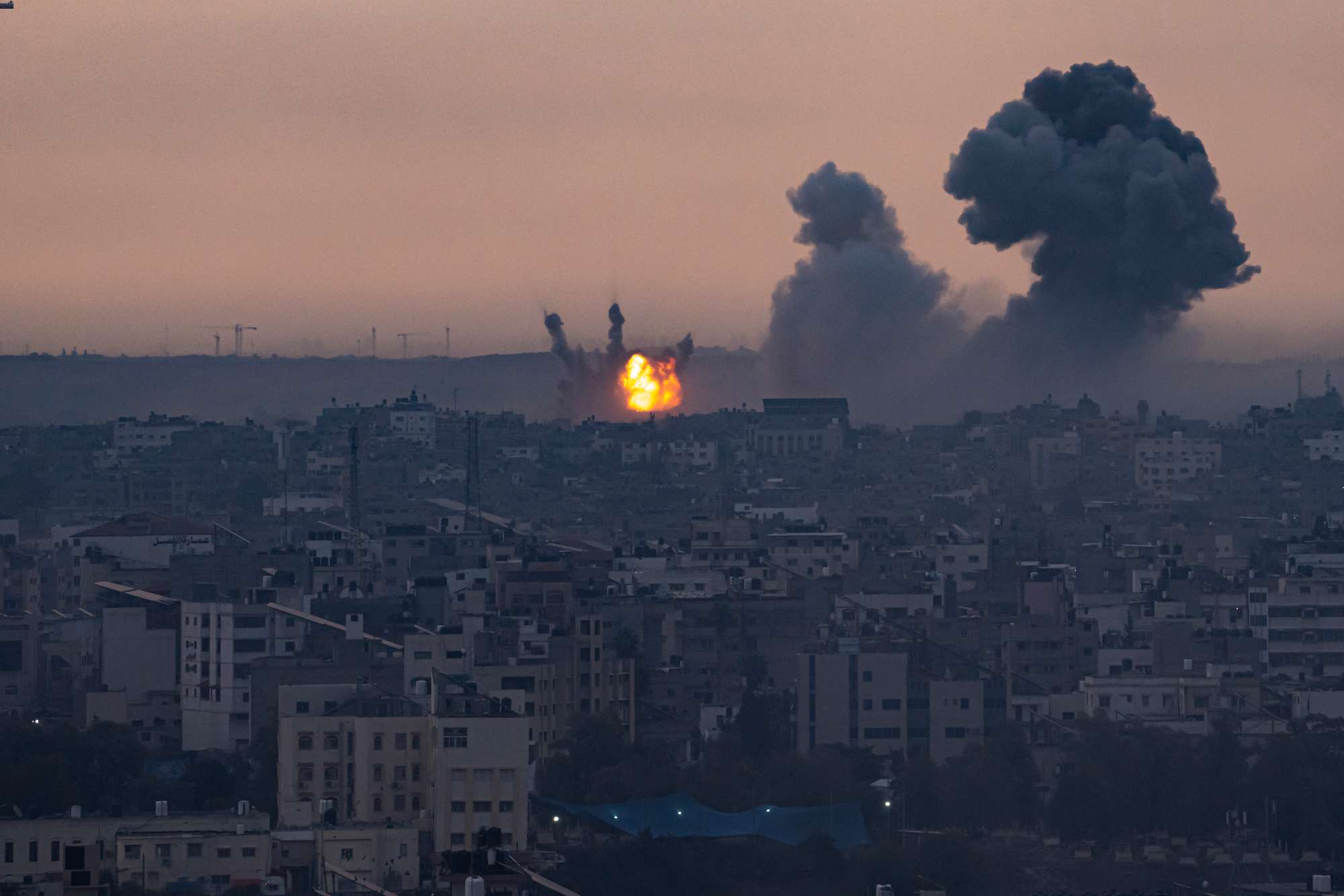 Smoke rises after the Israeli air strike in the Gaza Strip. Photo / AP