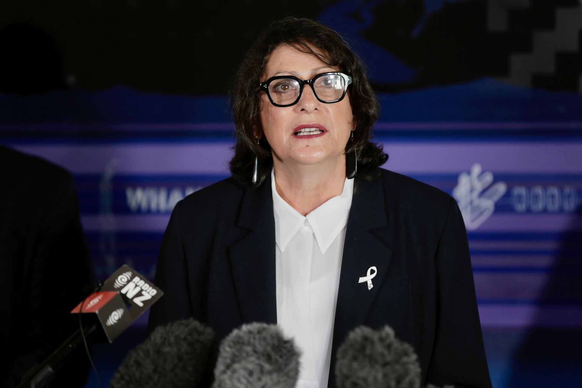 Police Minister Poto Williams speaks at Counties Manukau Police Station during a press conference to announce new law and order Budget allocations. Photo / Alex Burton