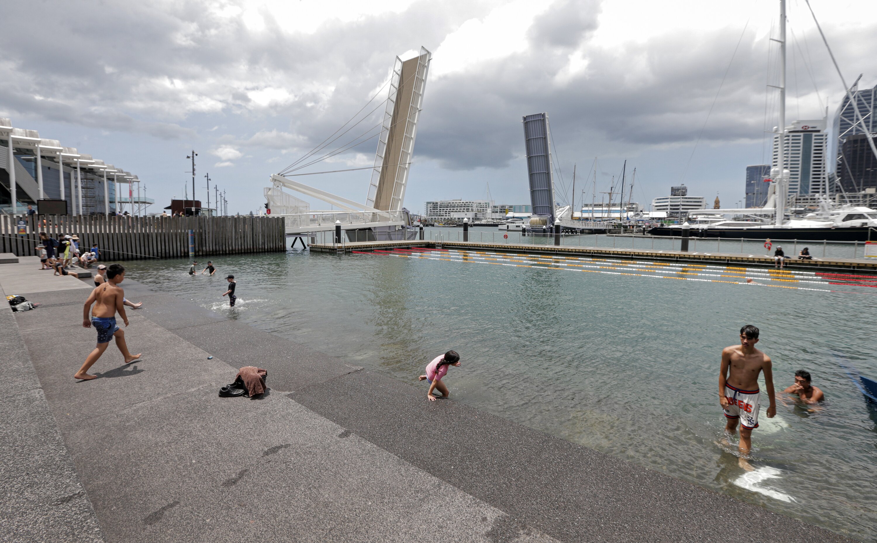 The pool is an examples of building better, faster, and cheaper, says Mayor Wayne Brown. Photo / Alex Burton
