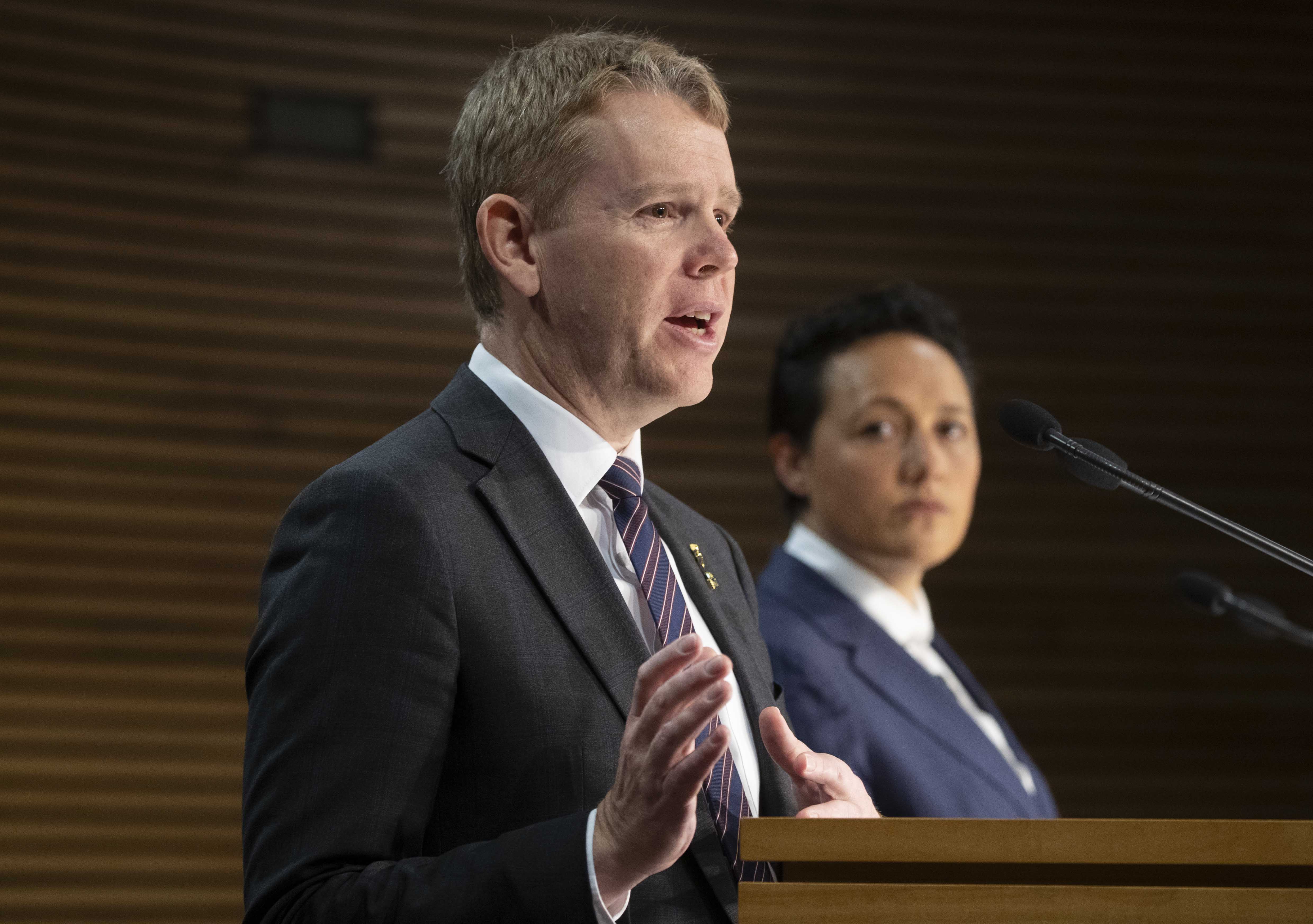 Prime Minister Chris Hipkins and Justice Minister Kiri Allan making a law and order announcement on Wednesday. Photo / Mark Mitchell