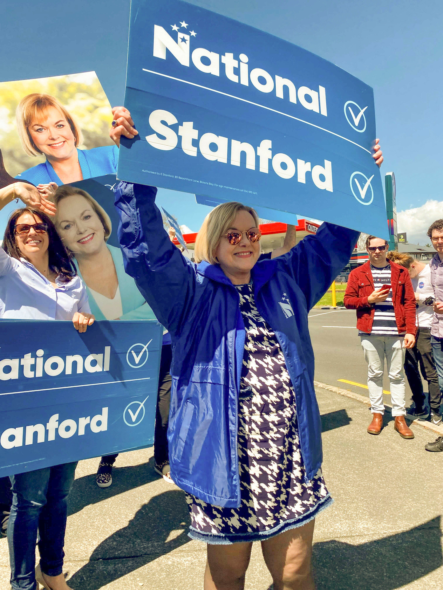 Judith Collins drumming up support for the National Party ahead of last year's general election. Photo / Aaron Dahmen