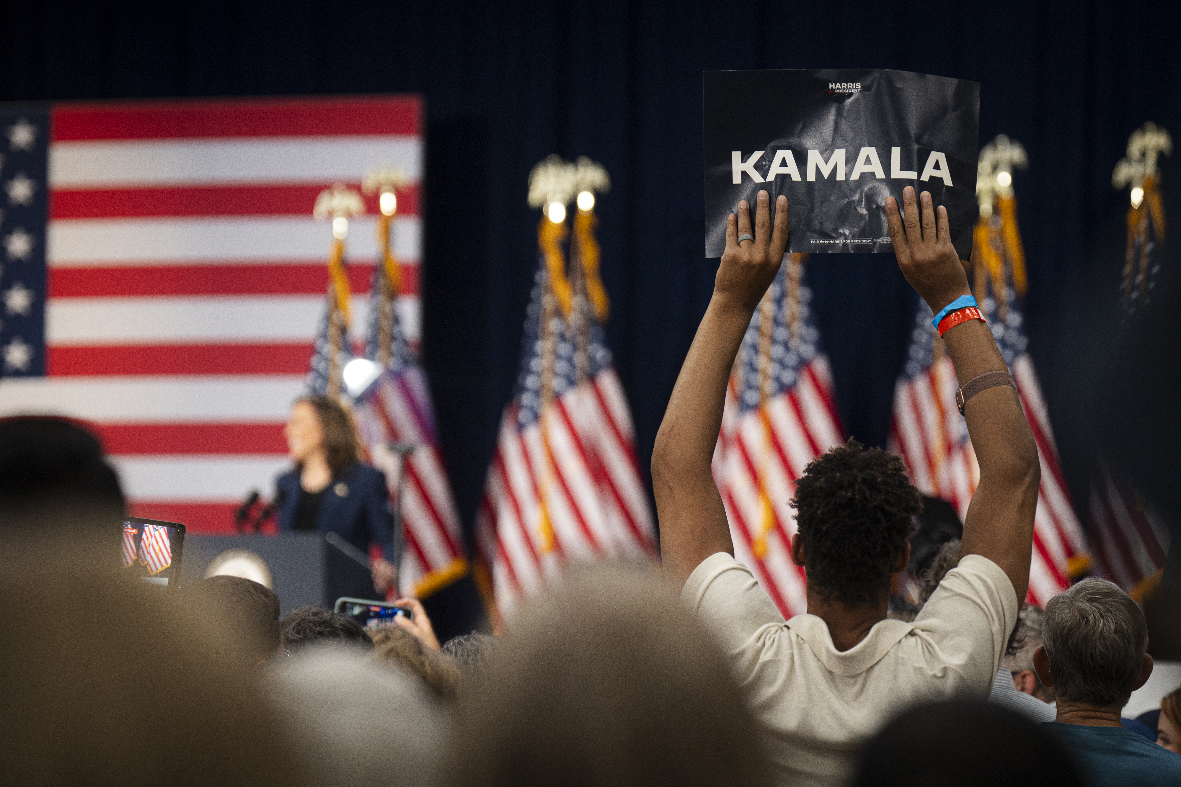 Vice-President Kamala Harris' campaign has reported a massive increase in volunteer sign-ups, with 58,000 people in the first 48 hours. Photo / Sara Stathas for the Washington Post