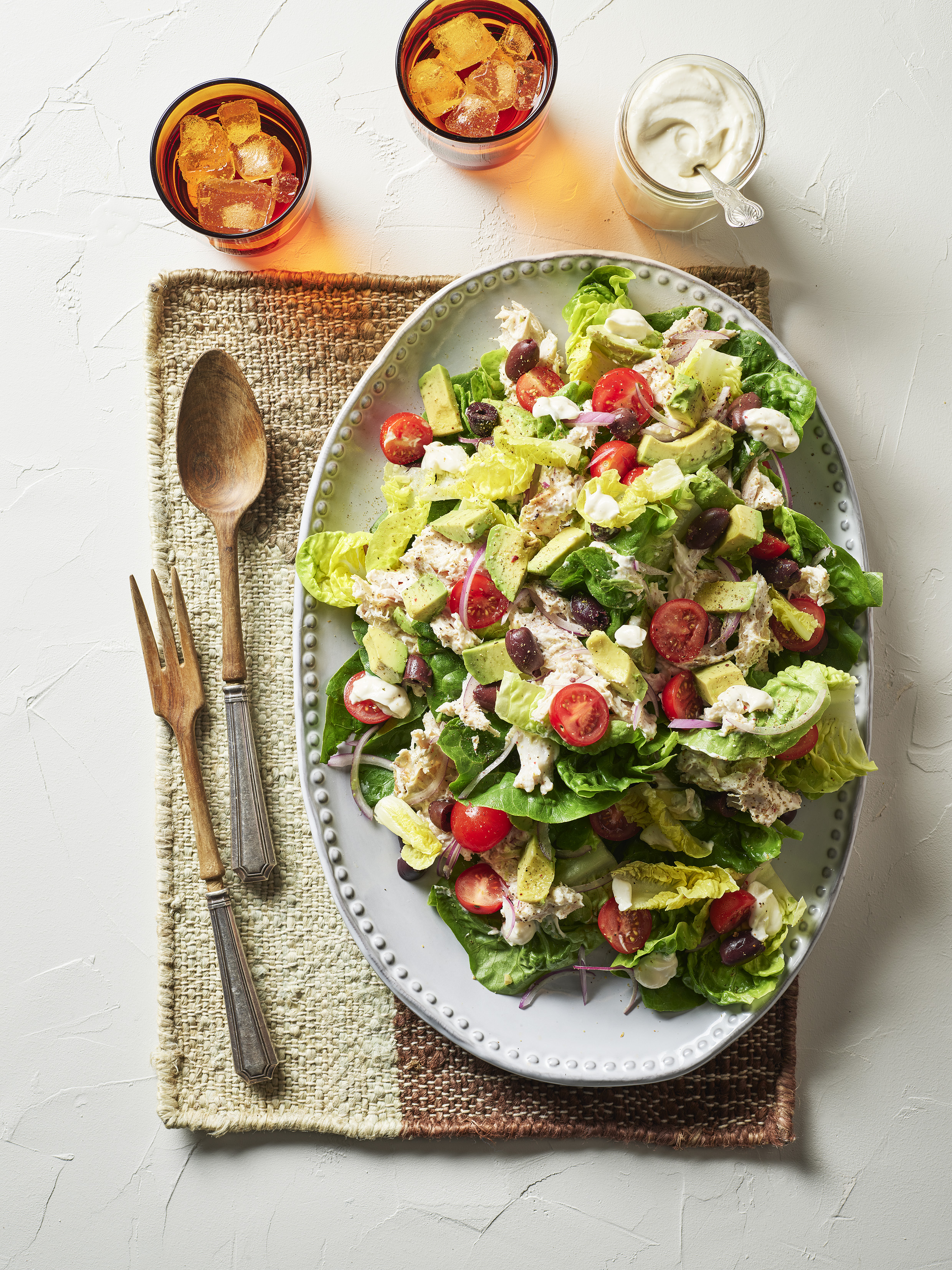 Cos, chicken and avocado with whipped feta. Photo / Melanie Jenkins (Flash Studios)