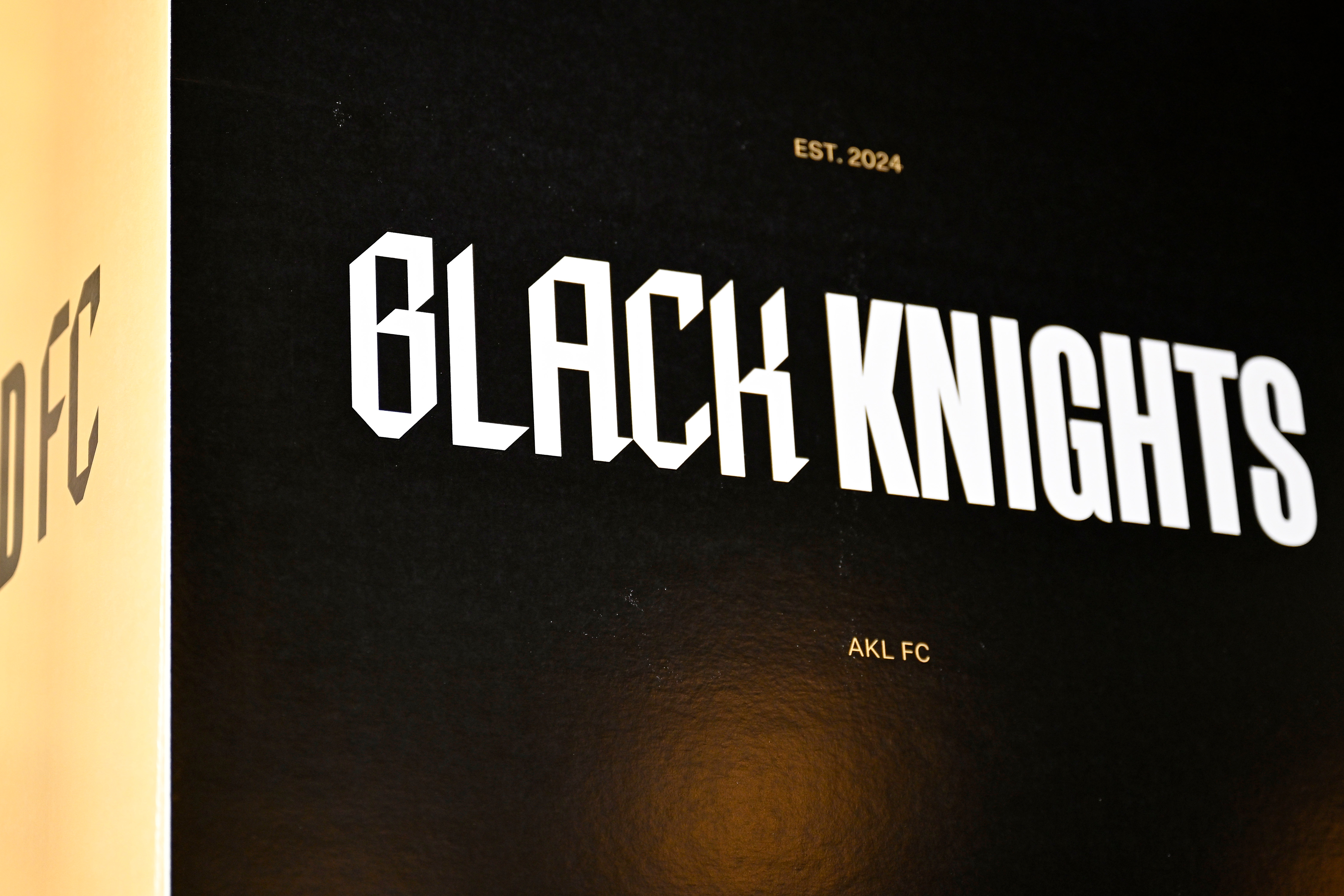 Black Knights name on display at the announcement in Auckland. Photo / Photosport