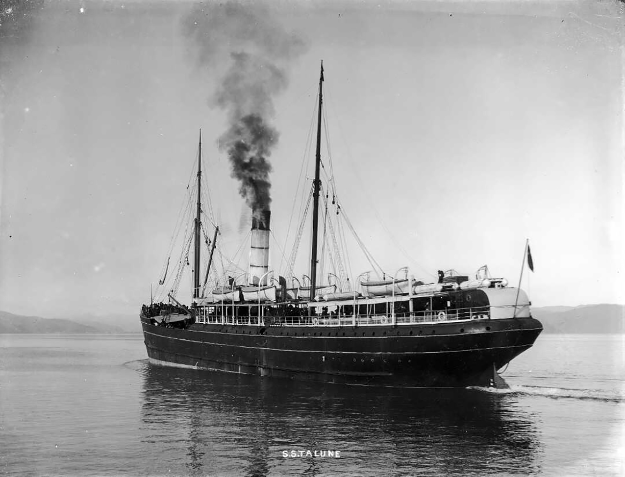 The steamship Talune, which brought influenza to Samoa in 1918. Photo / Alexander Turnbull Library