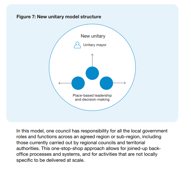 Model of Unitary Council from Future of Local Government report.