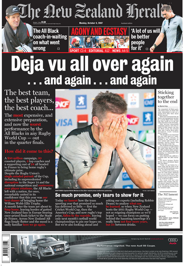 Herald front page, October 8, 2007.