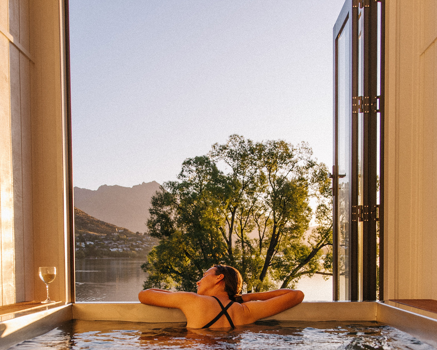 Soak in a hot tub at Driftaway. Photo / Georgia Mackay