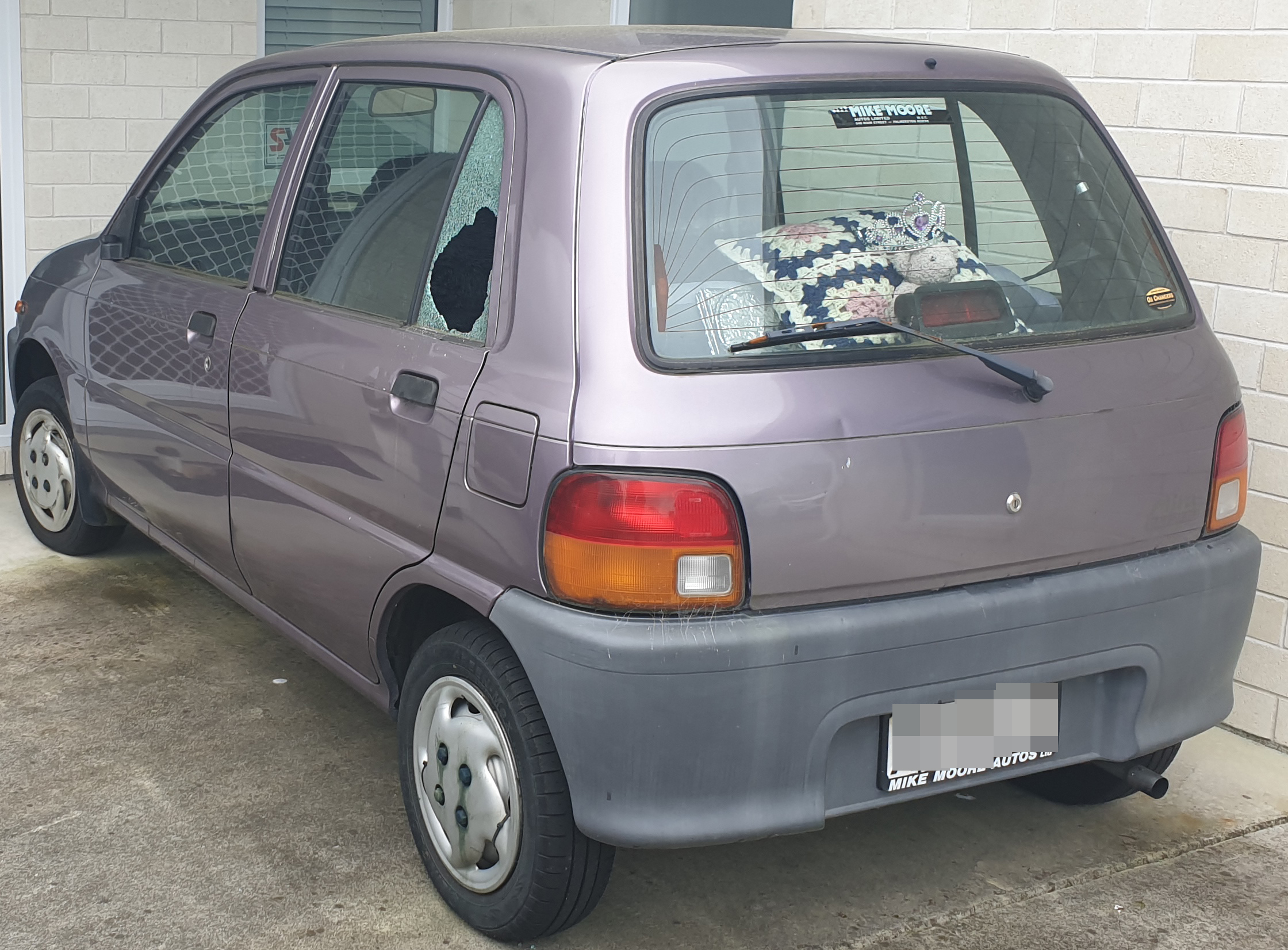 Cars, including this one, were broken into in Rotorua.